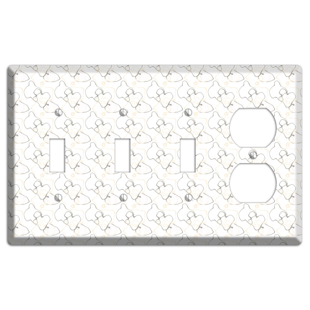 White with Irregular Circles 3 Toggle / Duplex Wallplate