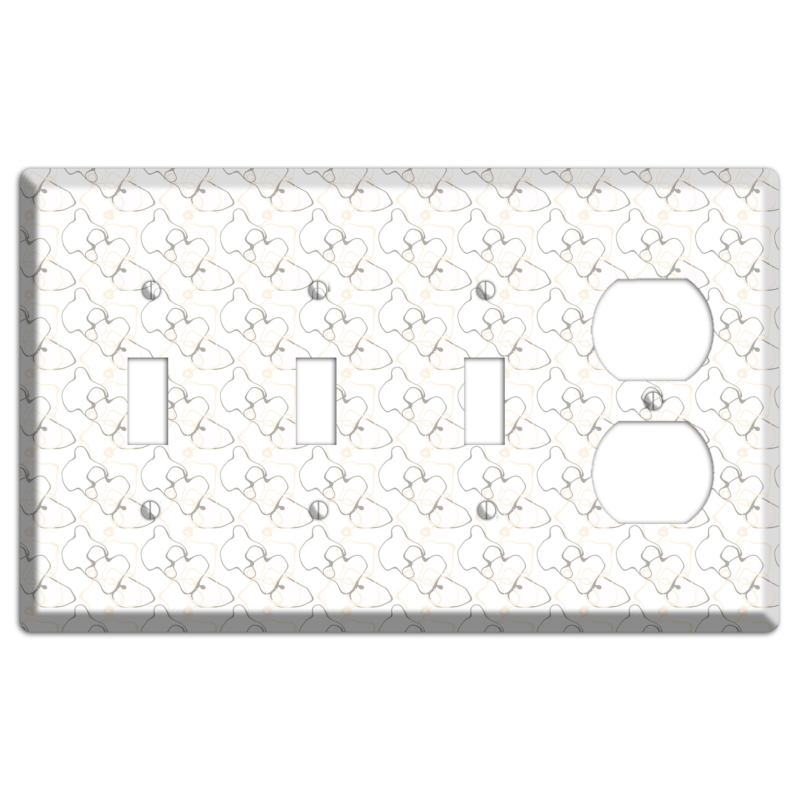 White with Irregular Circles 3 Toggle / Duplex Wallplate
