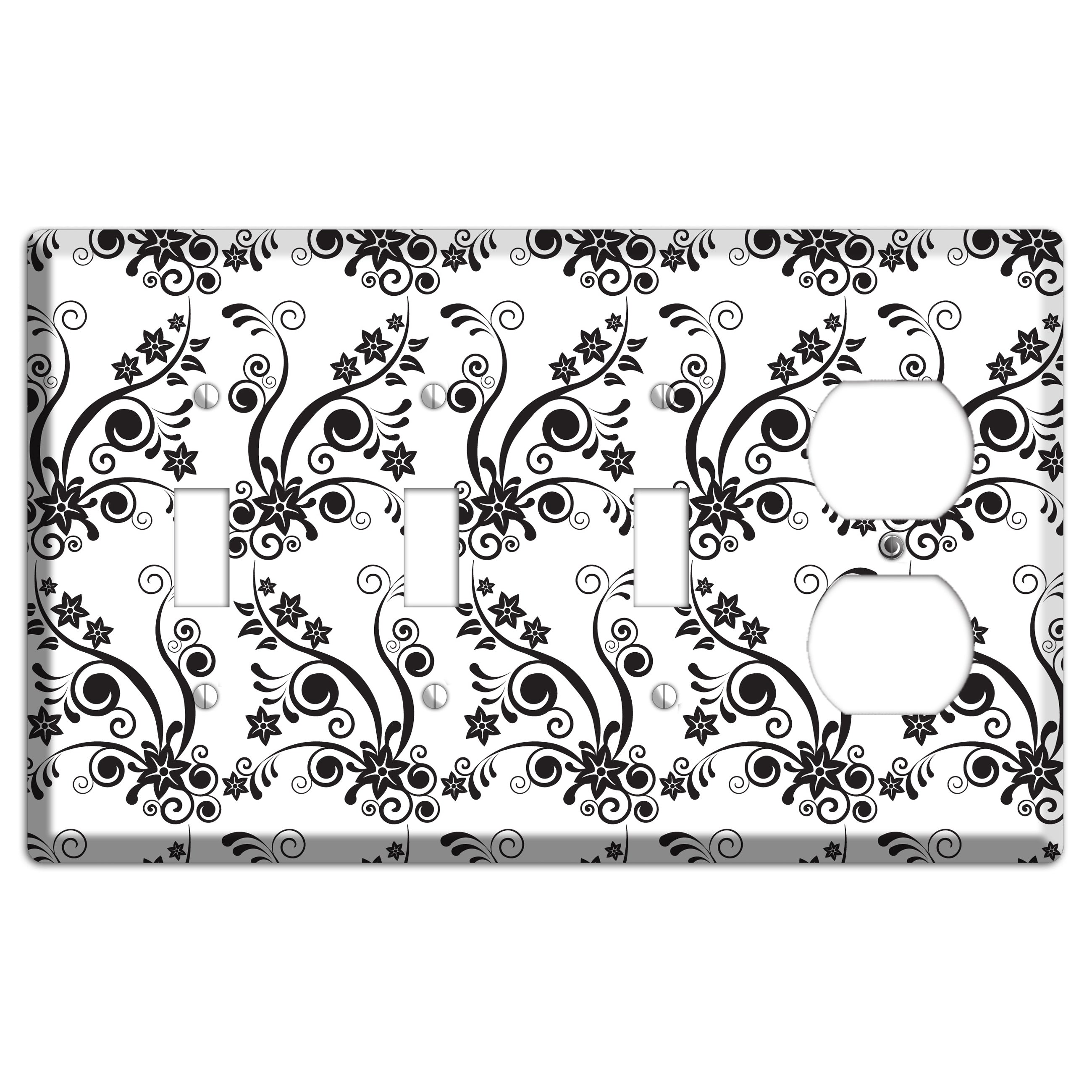 Scrolled Floral Toile 3 Toggle / Duplex Wallplate