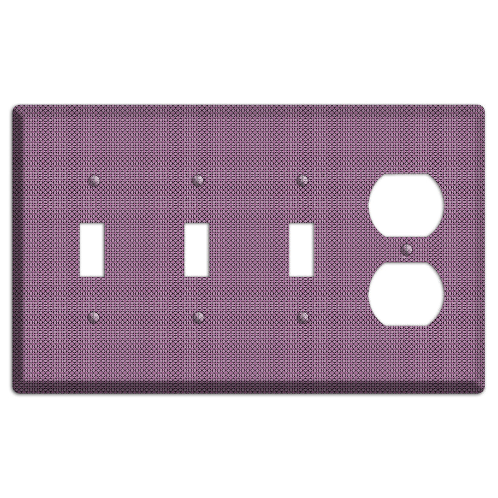 Multi Plum Tiled Tiny Foulard 3 Toggle / Duplex Wallplate