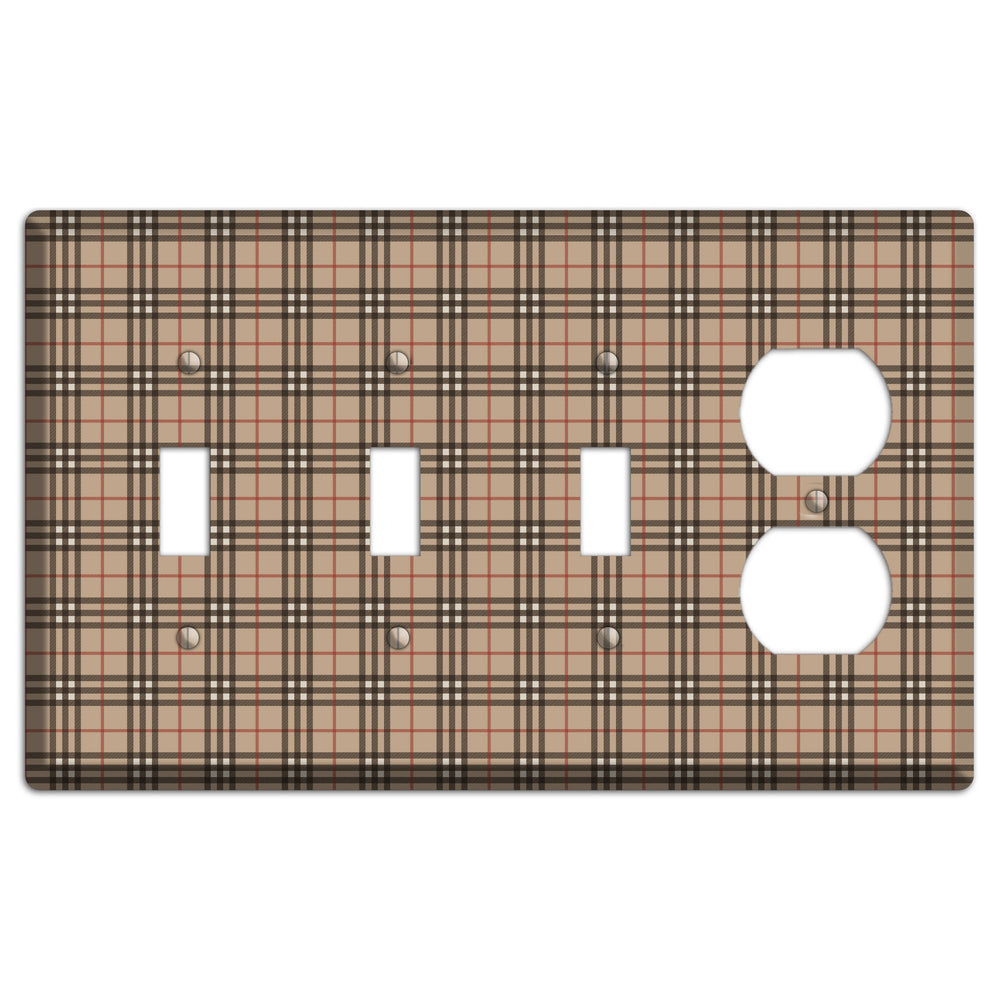 London Plaid 3 Toggle / Duplex Wallplate
