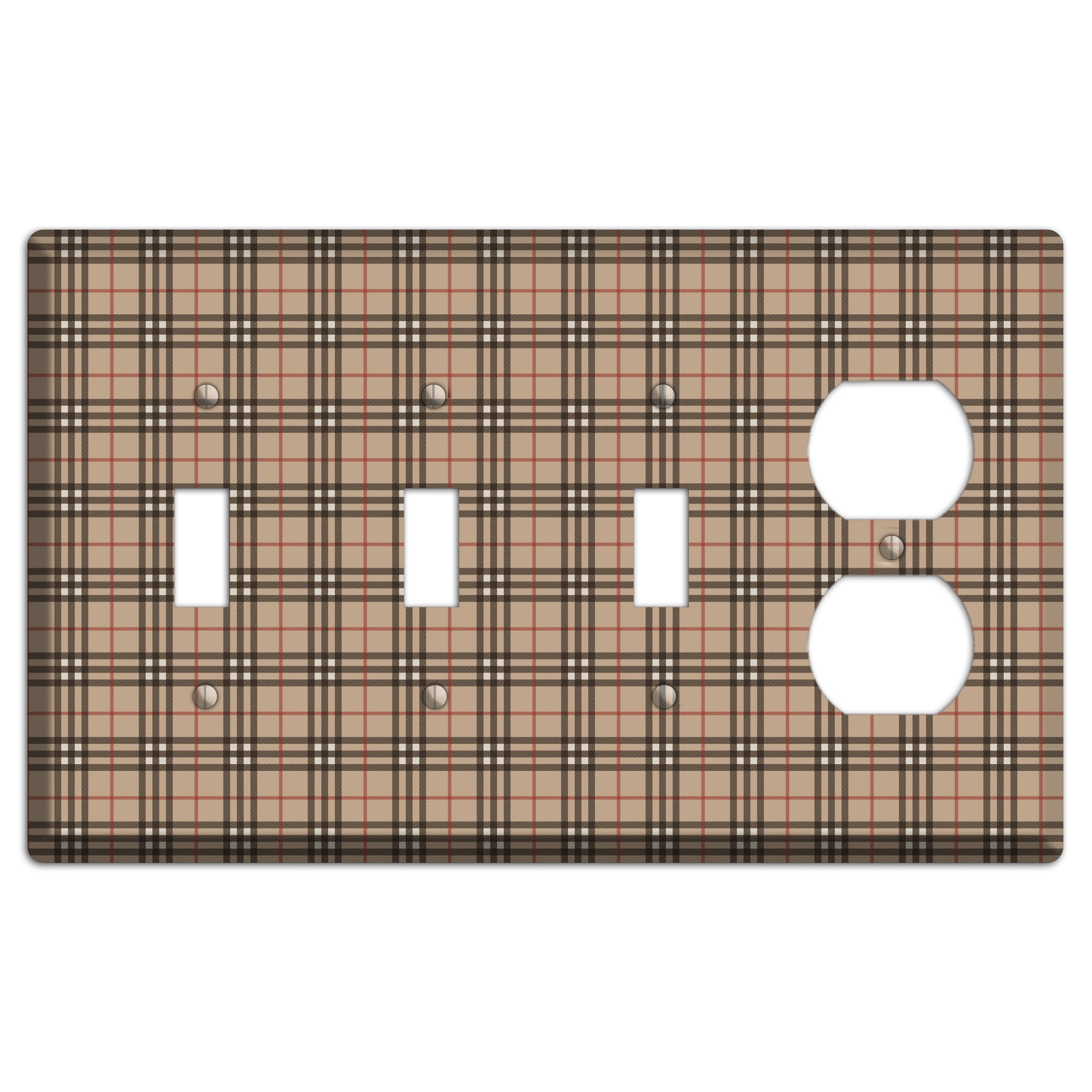 London Plaid 3 Toggle / Duplex Wallplate