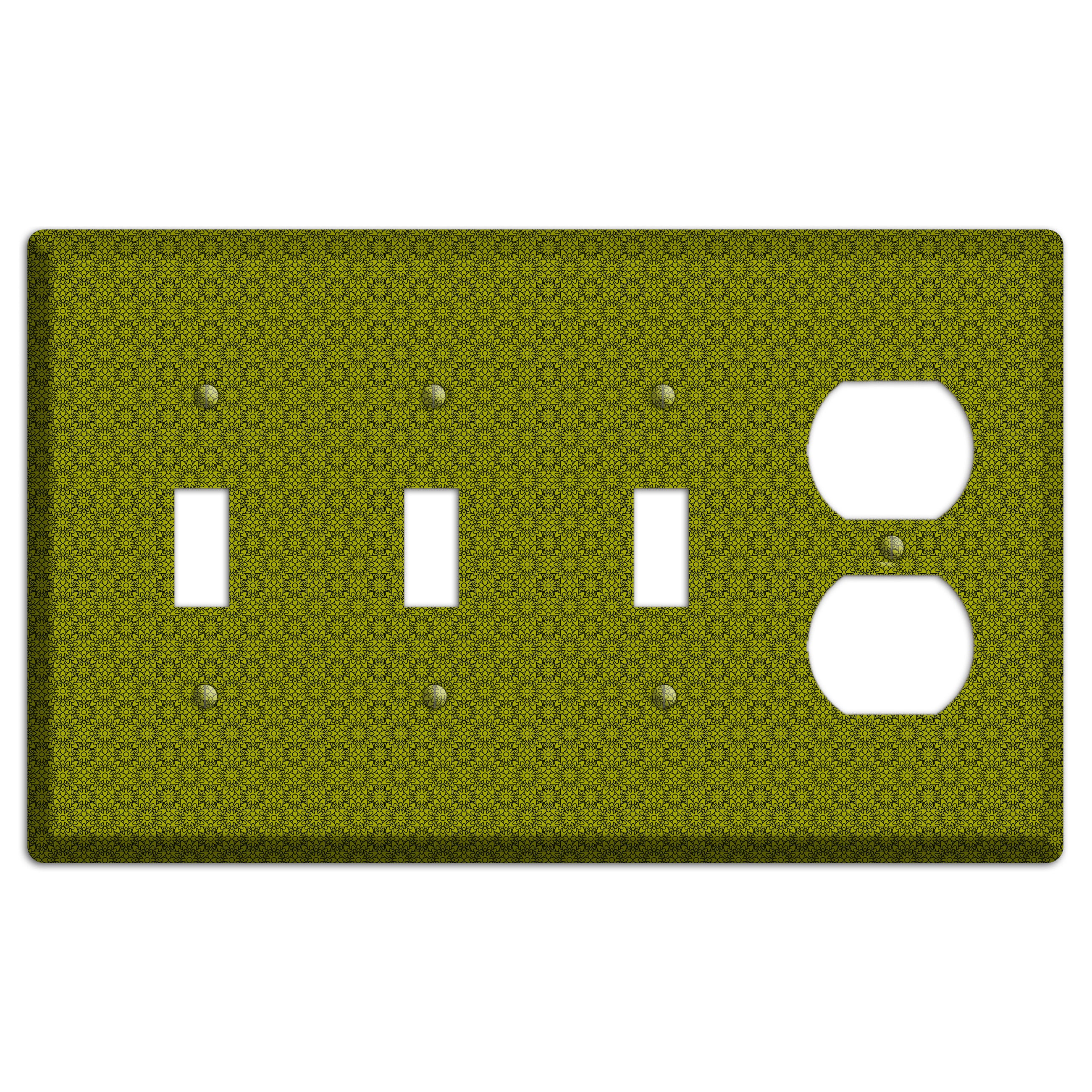 Multi Green Foulard 3 Toggle / Duplex Wallplate