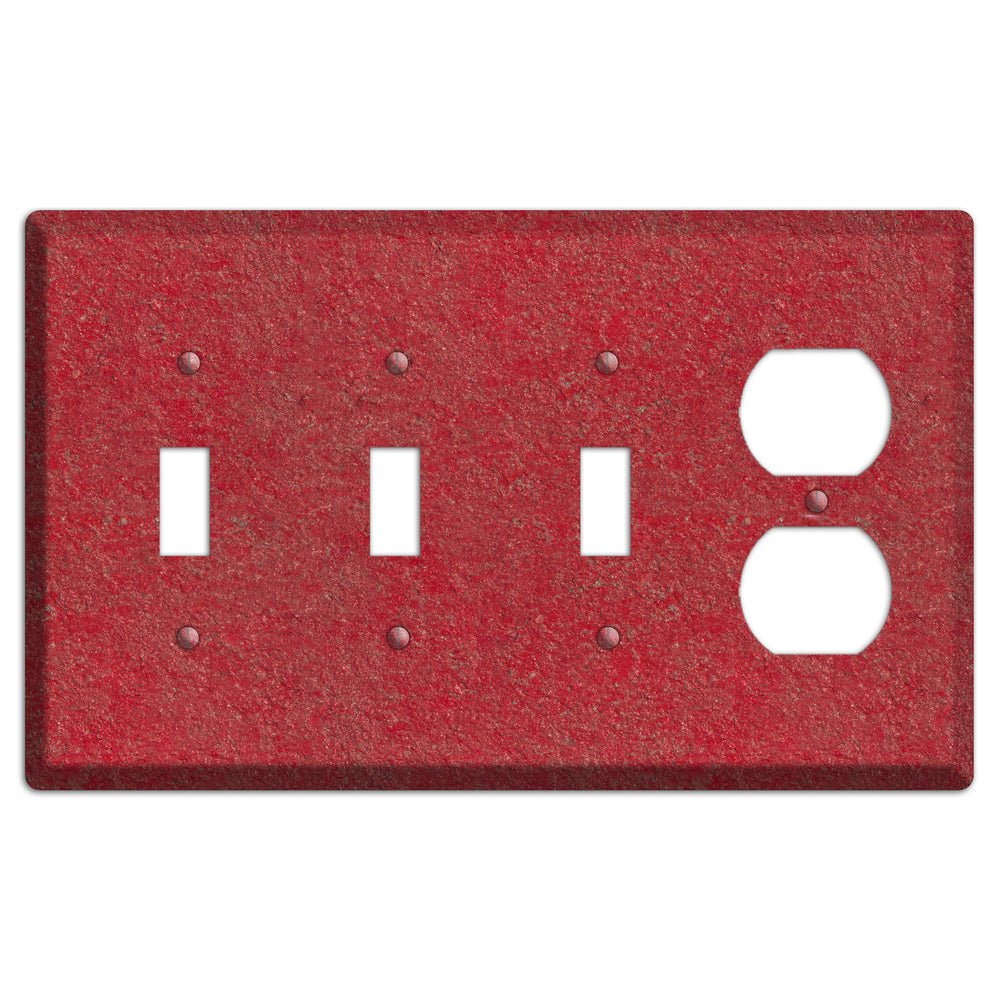 Stucco Red 3 Toggle / Duplex Wallplate