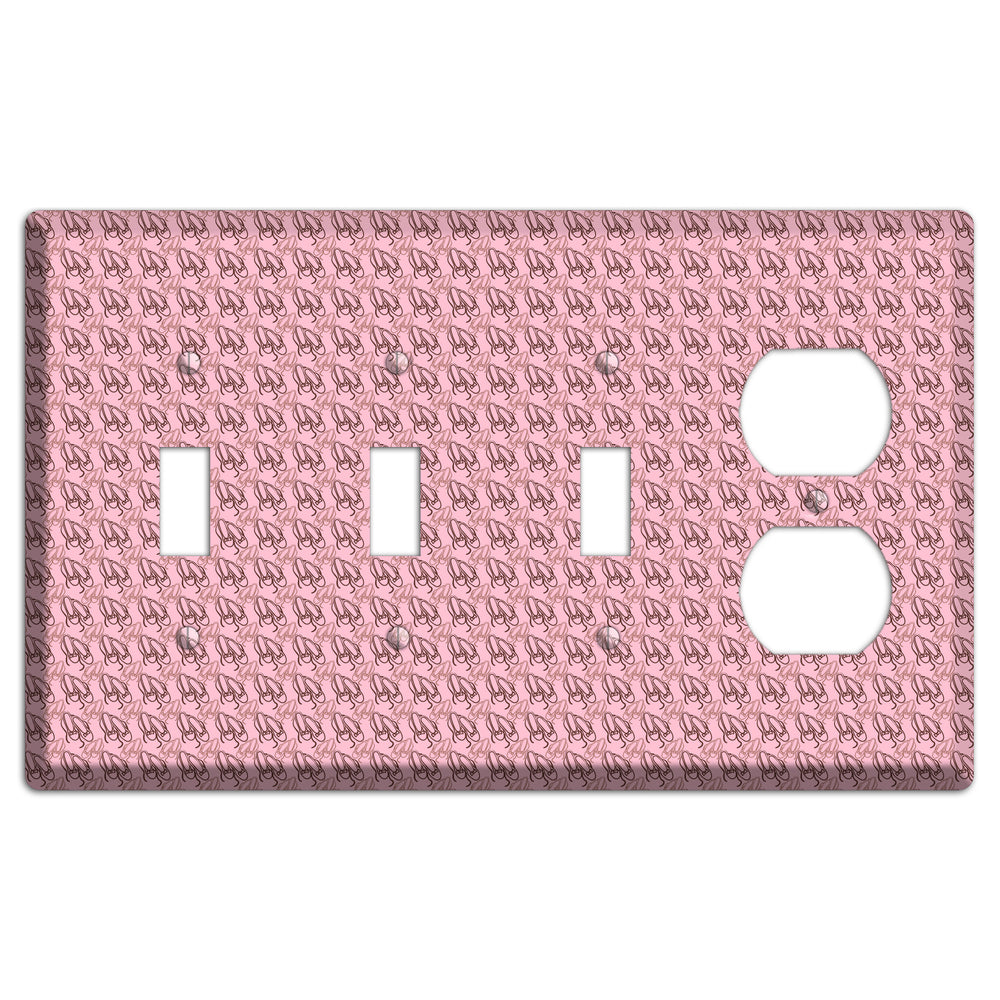 Pink Ballet Slippers 3 Toggle / Duplex Wallplate