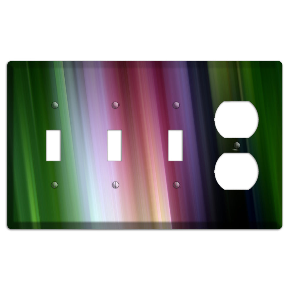 Green Lavender and Pink Ray of Light 3 Toggle / Duplex Wallplate