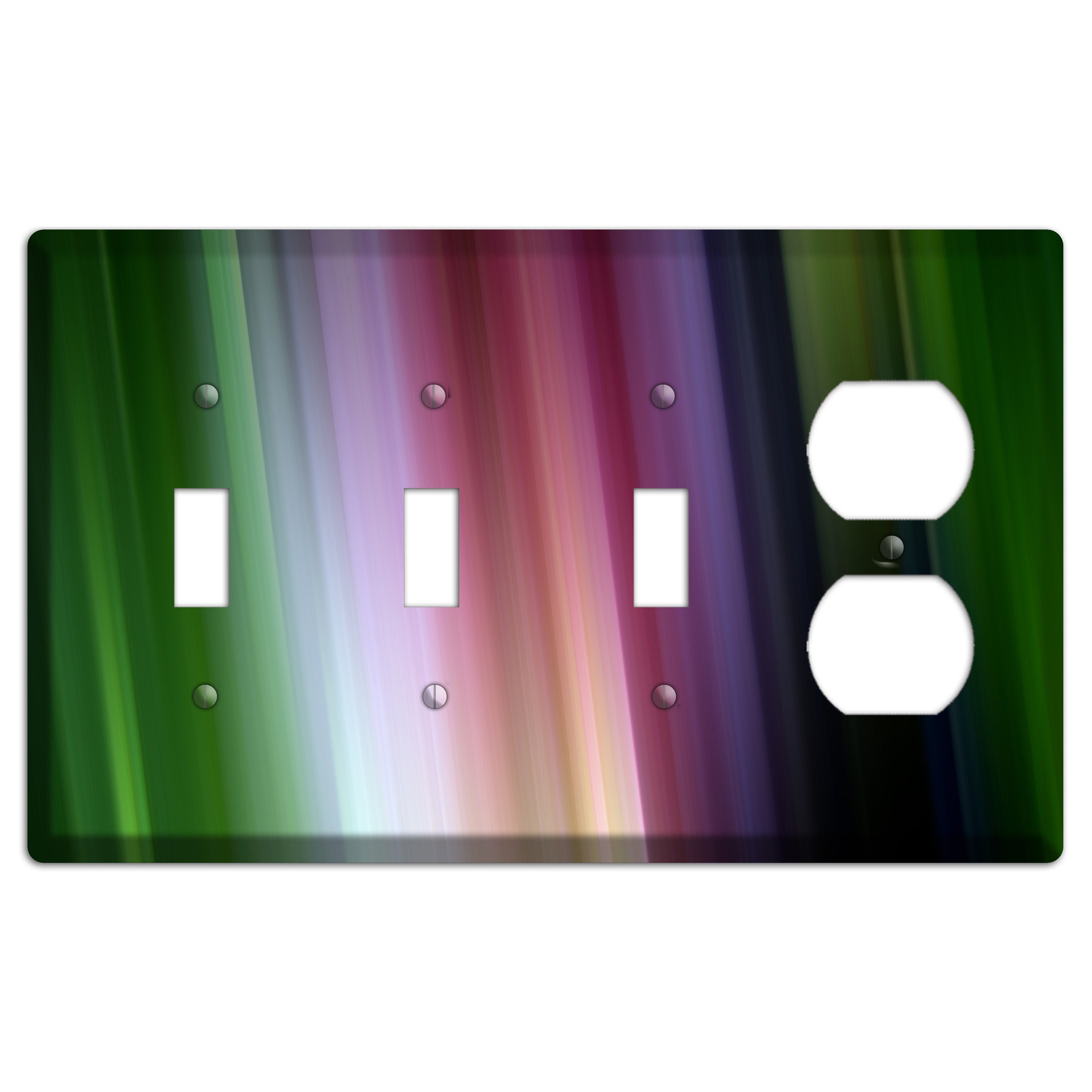 Green Lavender and Pink Ray of Light 3 Toggle / Duplex Wallplate