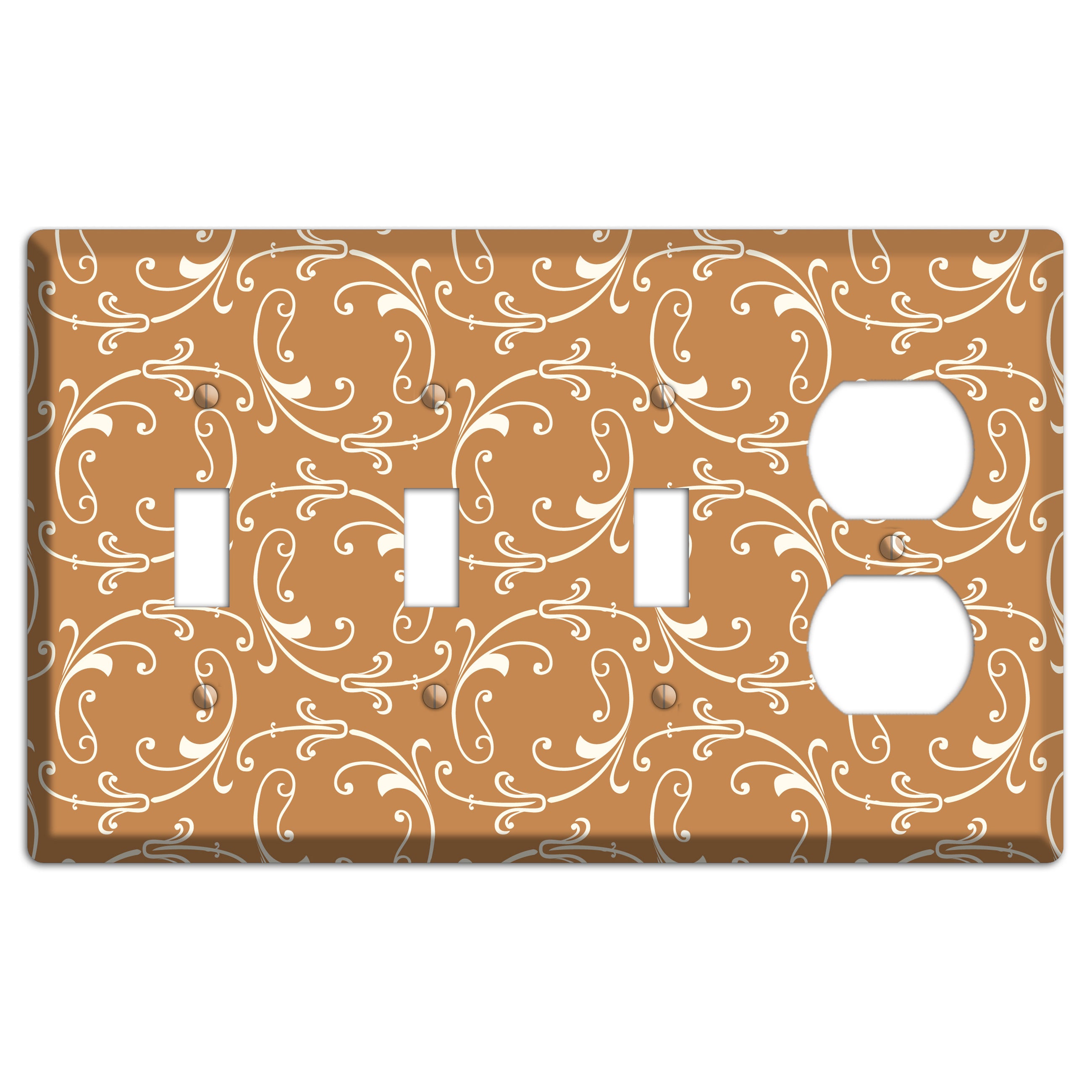 Gold Victorian Sprig 3 Toggle / Duplex Wallplate