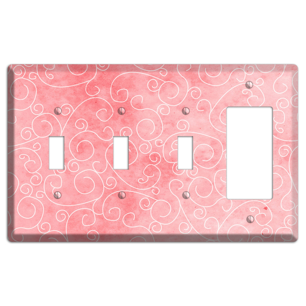 Azalea Soft Coral 3 Toggle / Rocker Wallplate