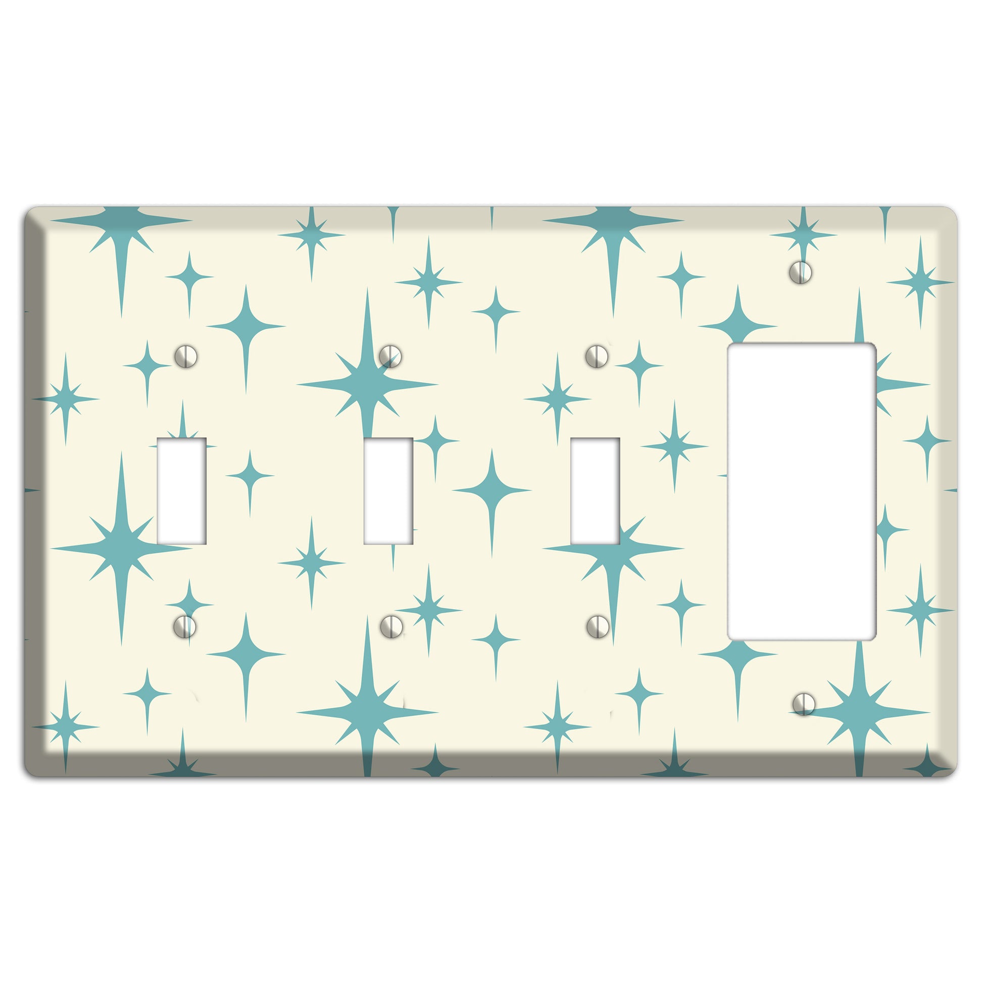 Yellow Atomic Star 3 Toggle / Rocker Wallplate