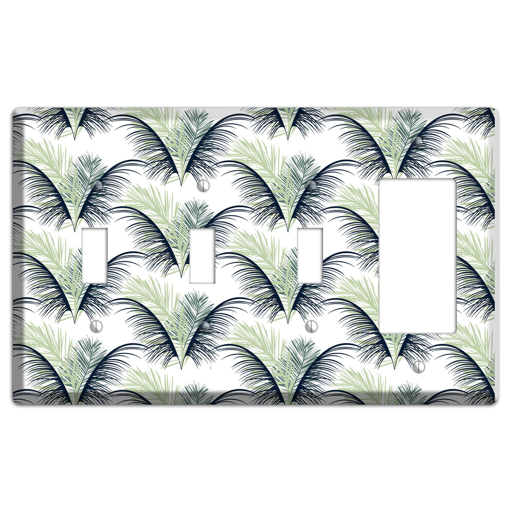 Leaves Style II 3 Toggle / Rocker Wallplate