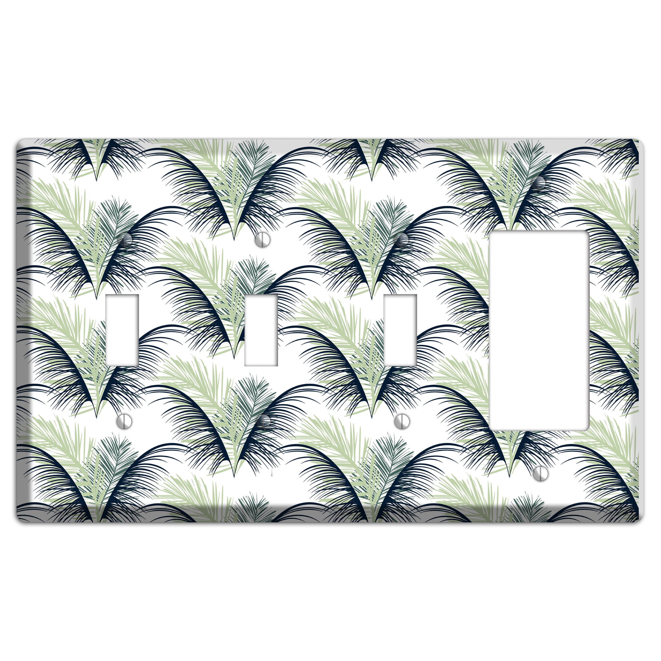 Leaves Style II 3 Toggle / Rocker Wallplate