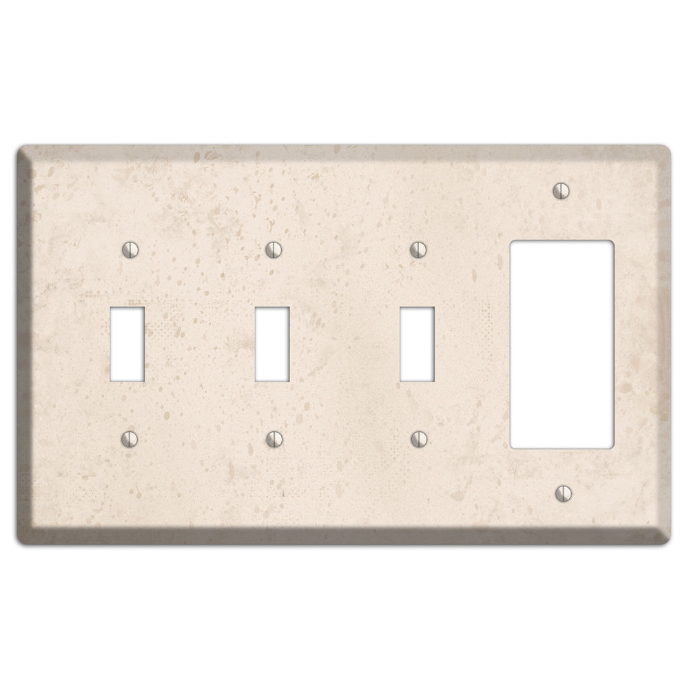 Bone Neutral Texture 3 Toggle / Rocker Wallplate