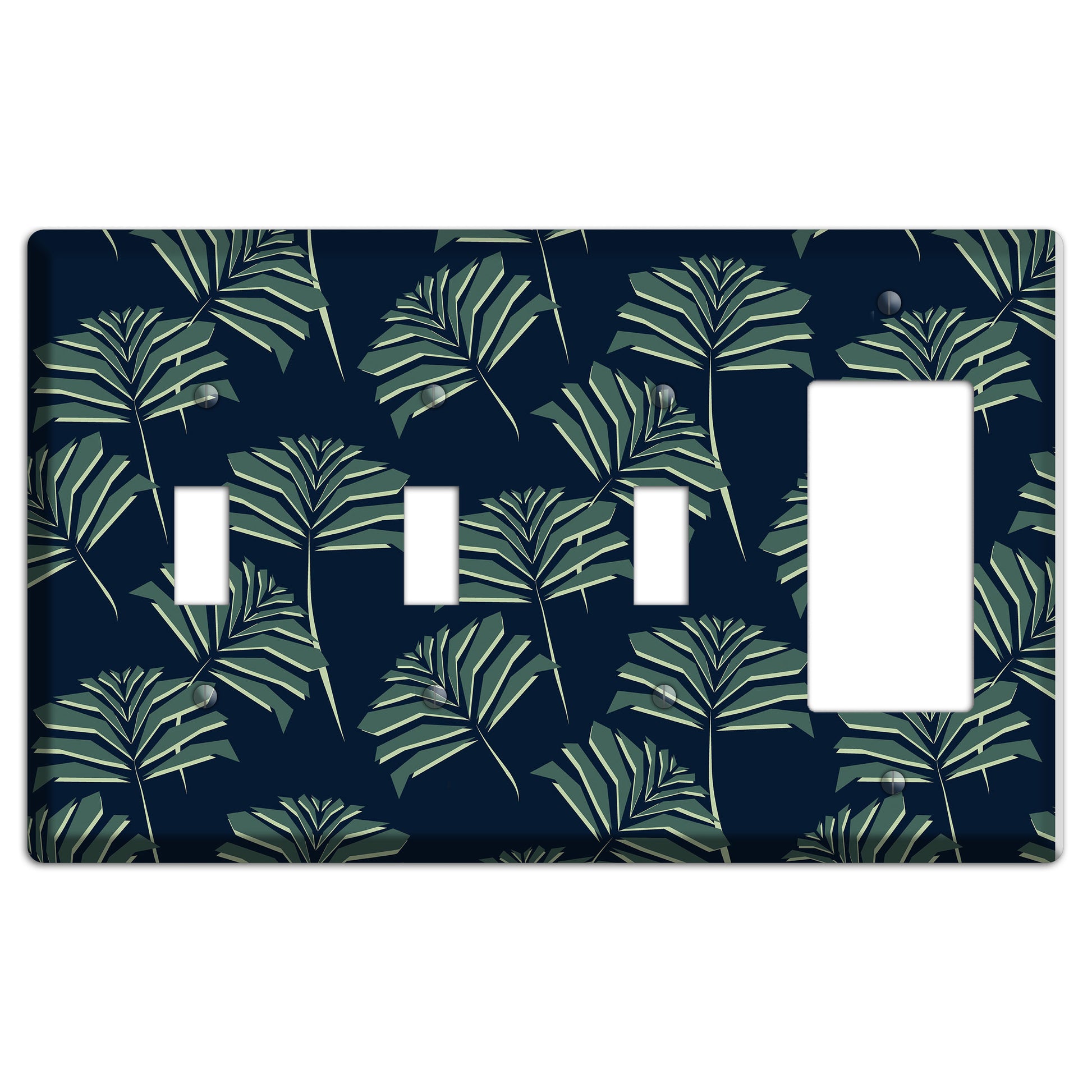 Leaves Style C 3 Toggle / Rocker Wallplate