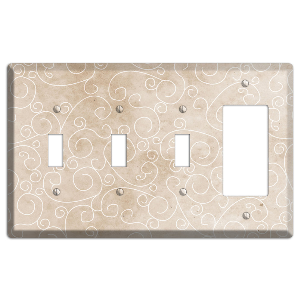 Wafer Neutral Texture 3 Toggle / Rocker Wallplate