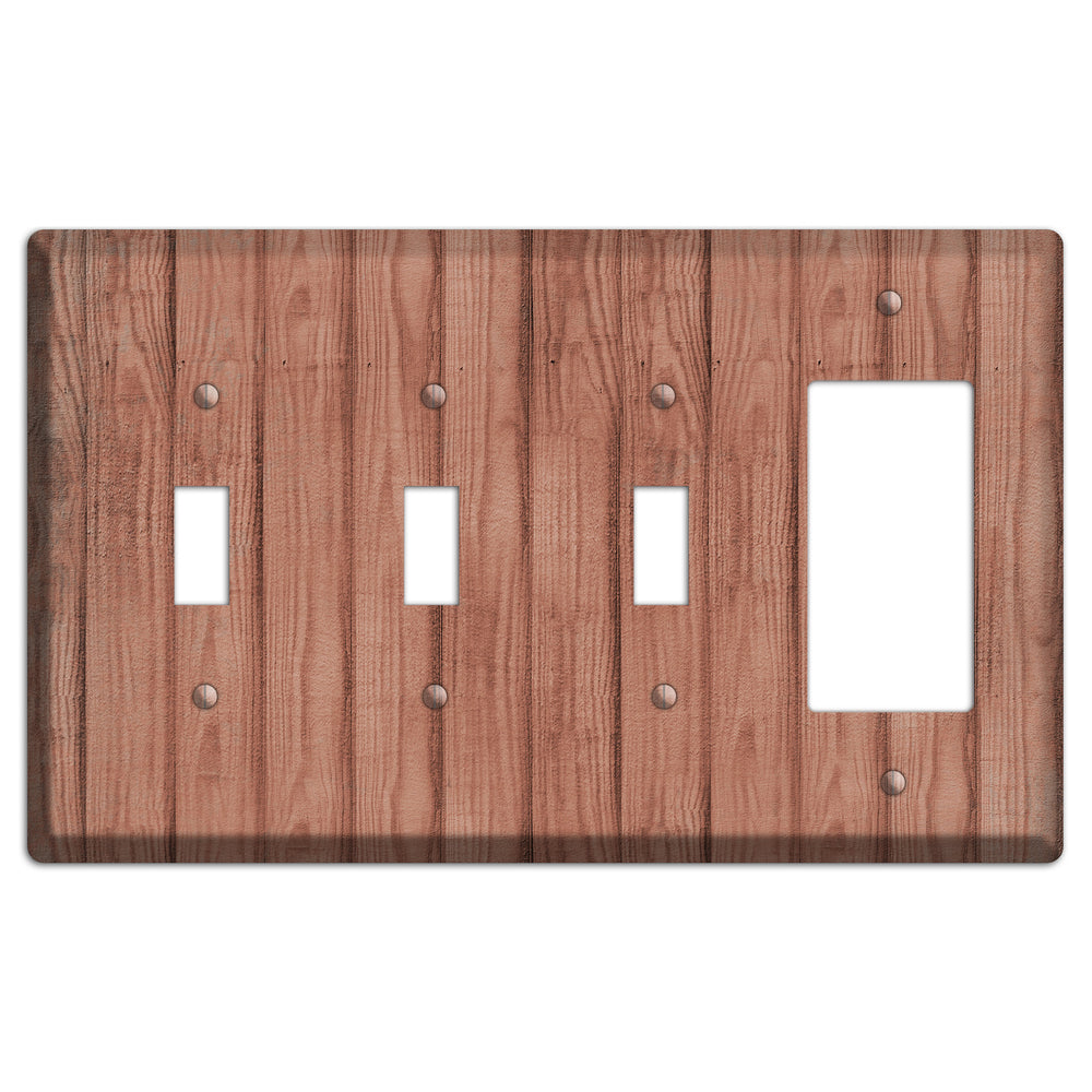 Coral Tree Weathered Wood 3 Toggle / Rocker Wallplate