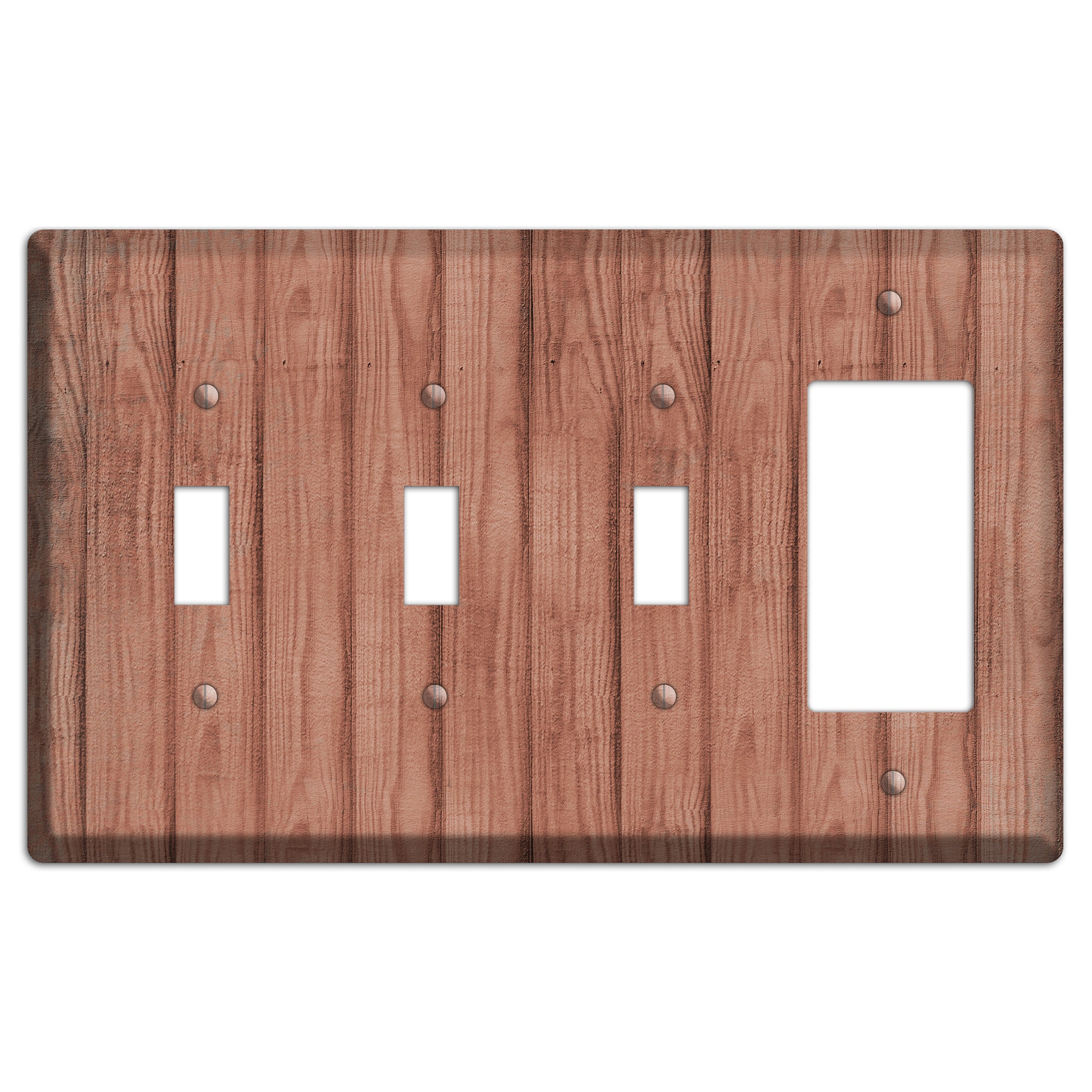 Coral Tree Weathered Wood 3 Toggle / Rocker Wallplate