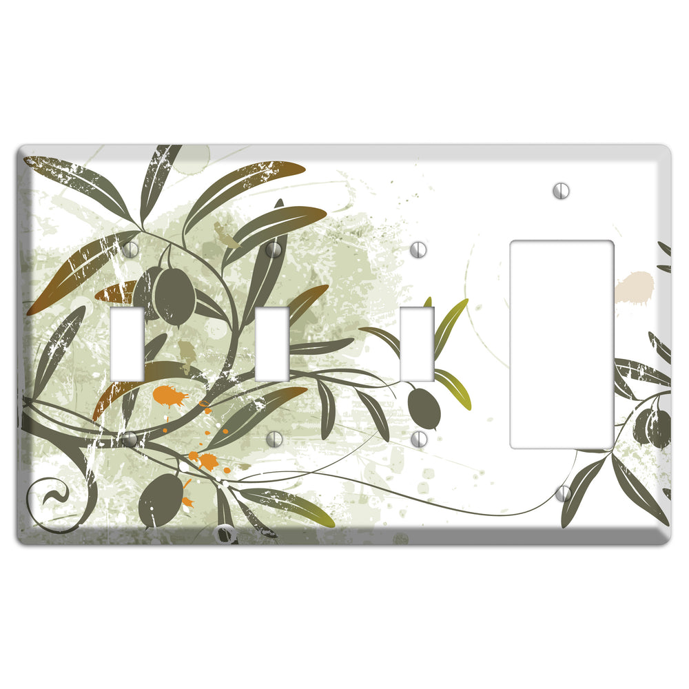 Green Olive Foliage 3 Toggle / Rocker Wallplate