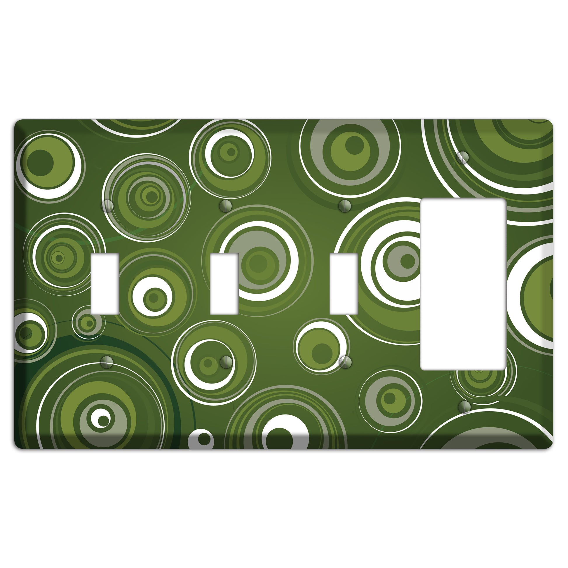 Green Circles 3 Toggle / Rocker Wallplate