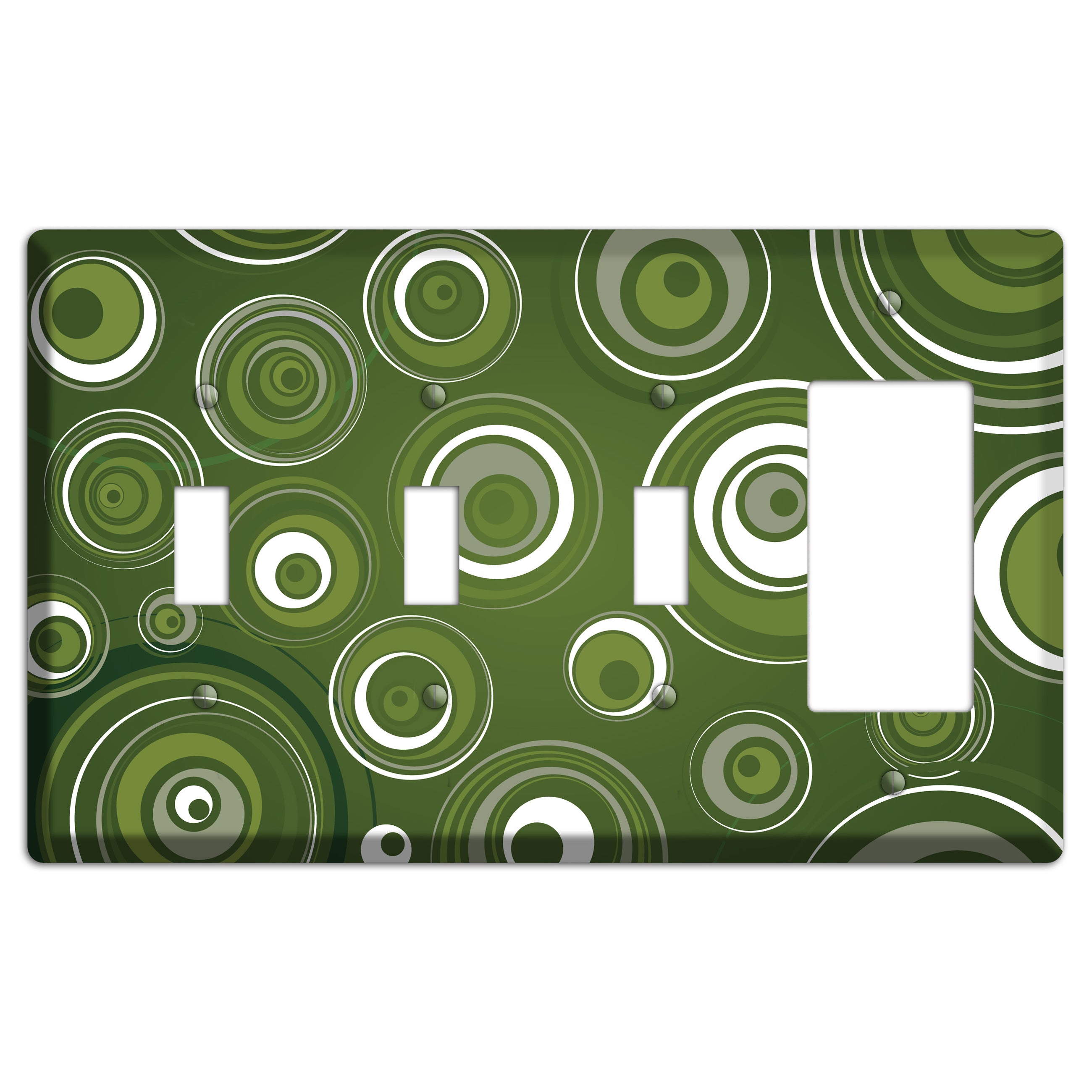 Green Circles 3 Toggle / Rocker Wallplate