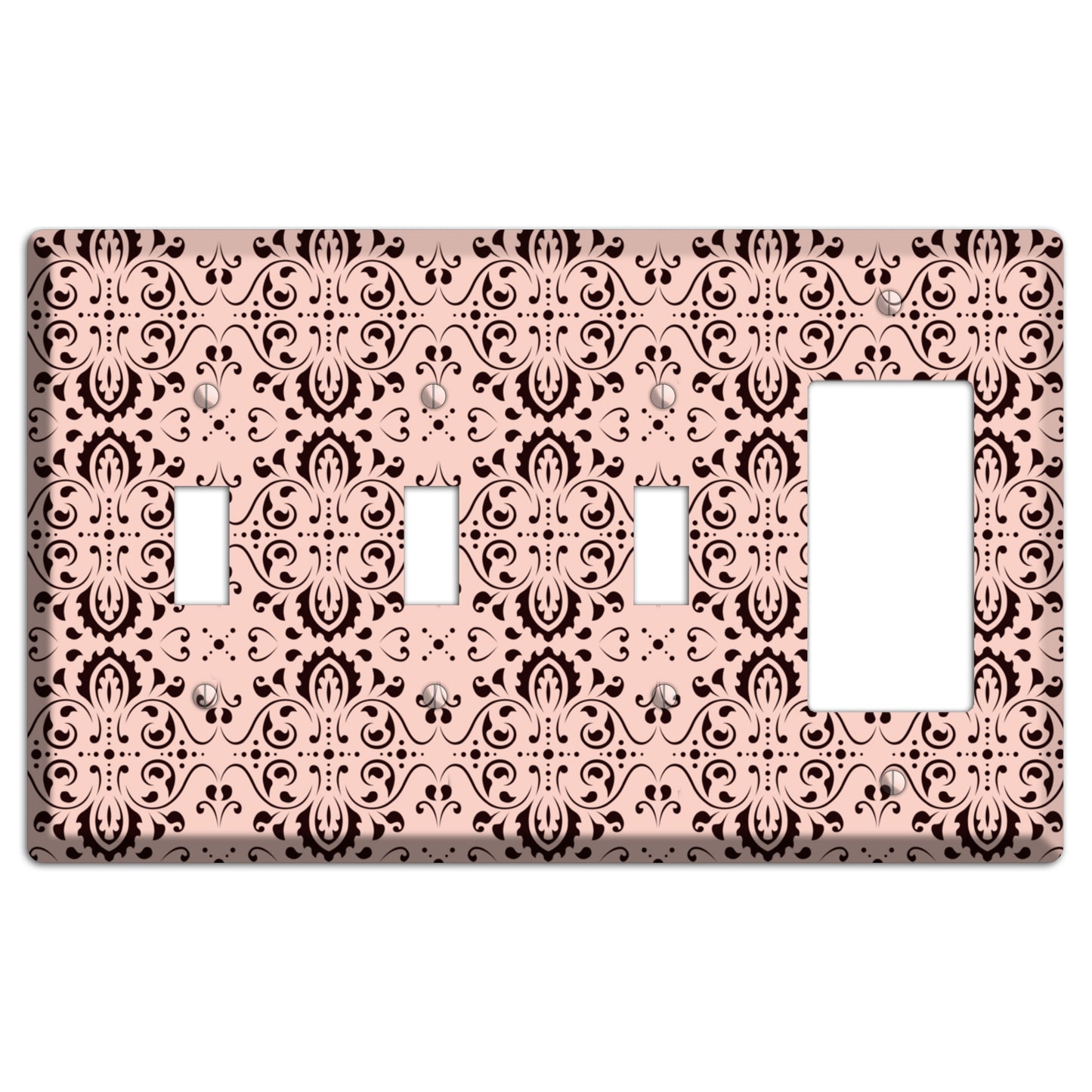 Coral Tapestry Cartouche 3 Toggle / Rocker Wallplate
