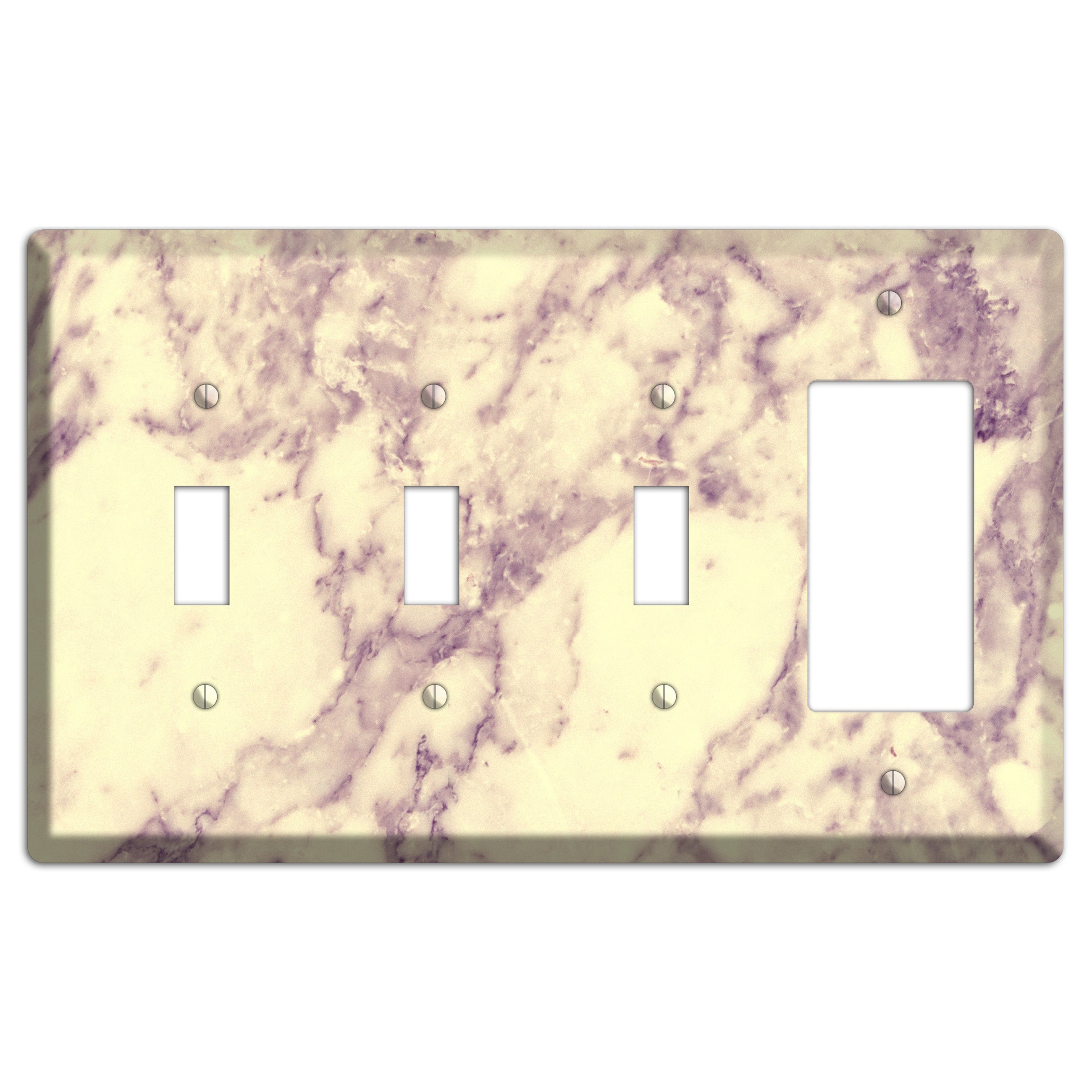 Champagne Marble 3 Toggle / Rocker Wallplate