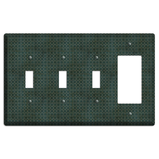 Dark Green Grunge Tiny Tiled Tapestry 5 3 Toggle / Rocker Wallplate