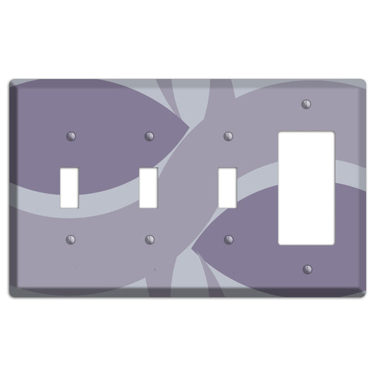 Grey and Lavender Abstract 3 Toggle / Rocker Wallplate