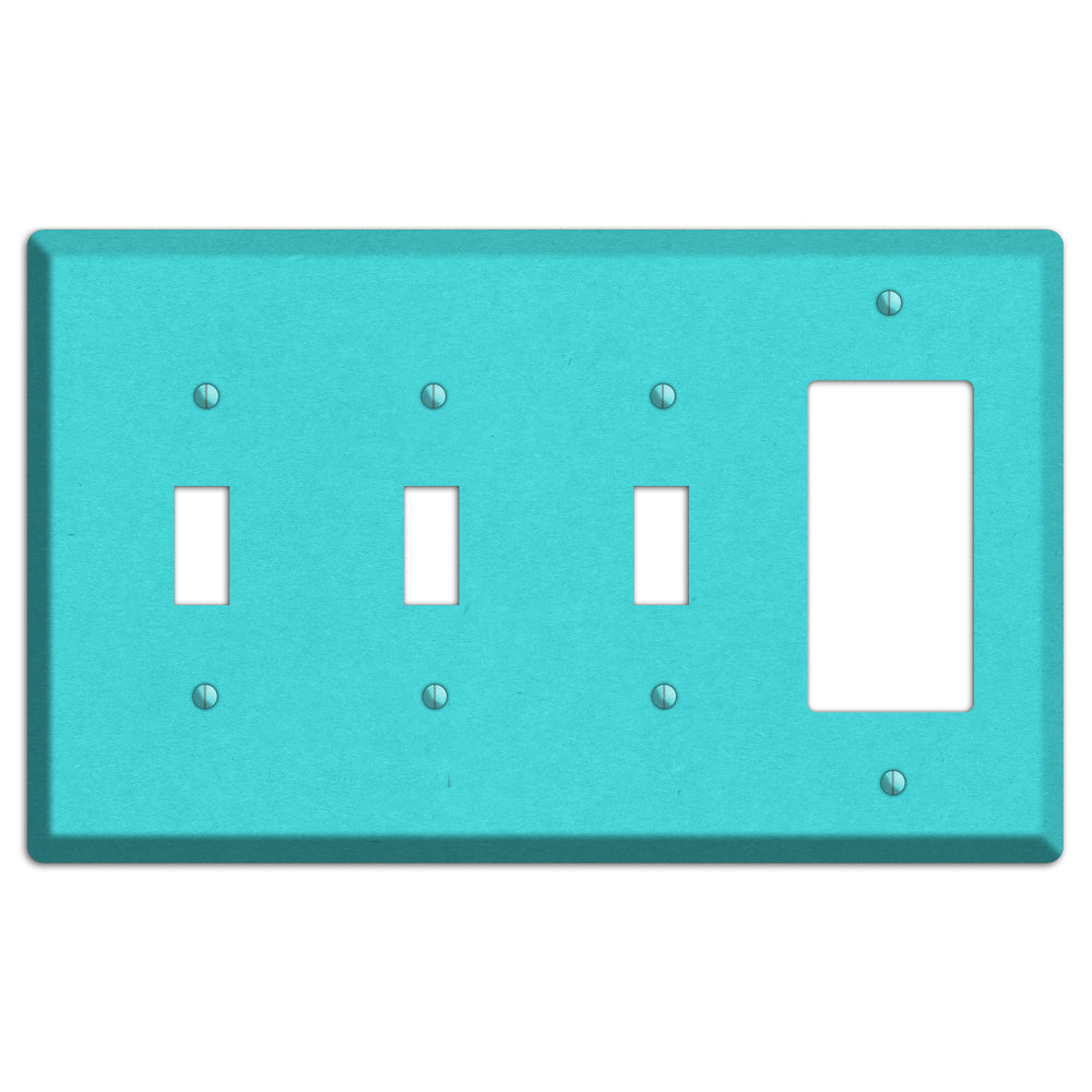 Turquoise Kraft 3 Toggle / Rocker Wallplate