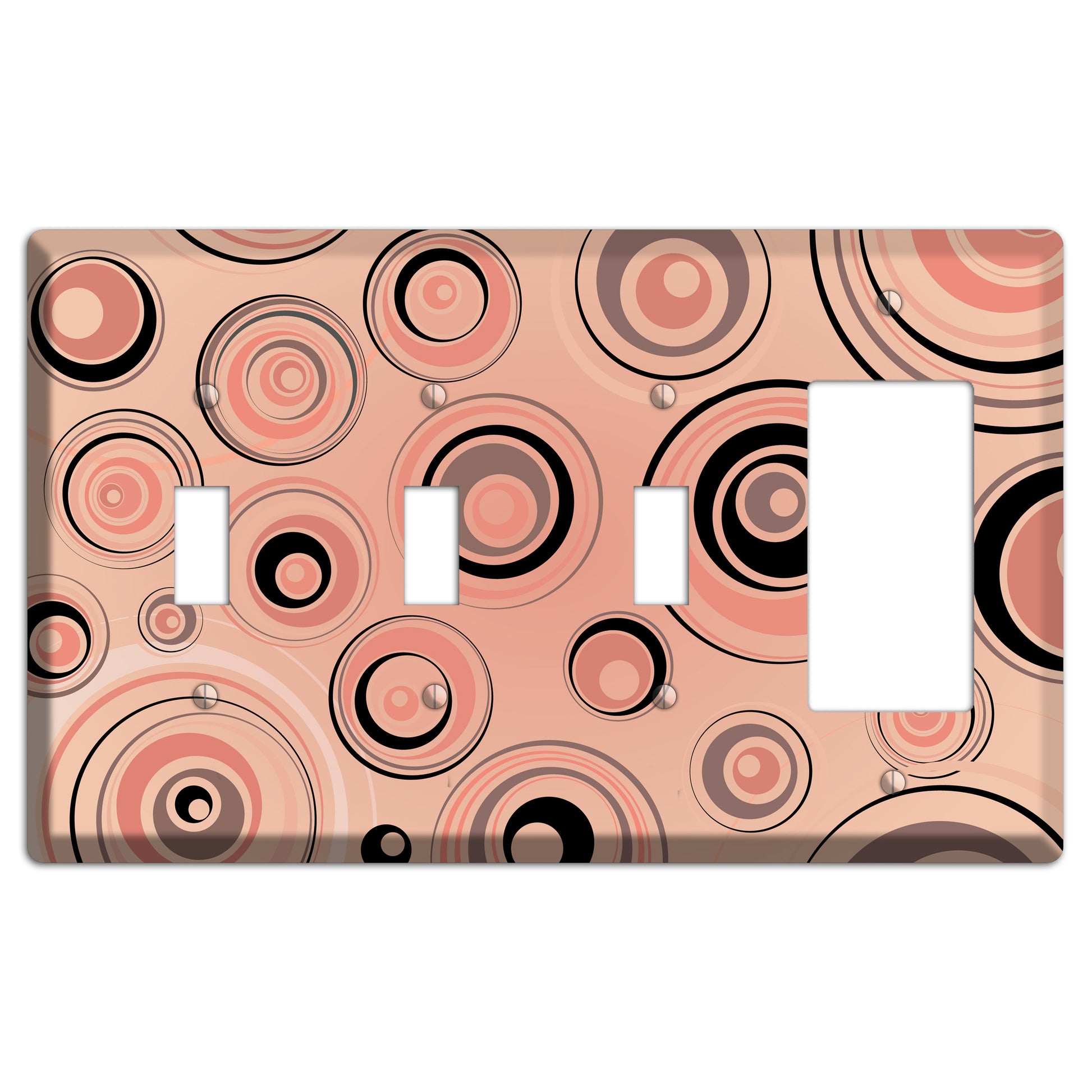 Salmon Circles 3 Toggle / Rocker Wallplate
