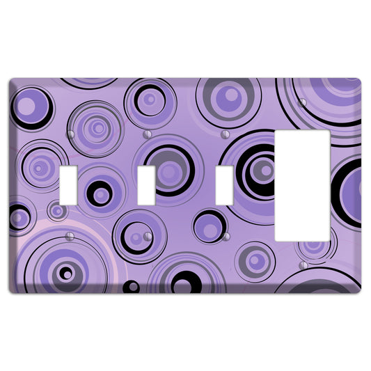 Lavender Circles 3 Toggle / Rocker Wallplate