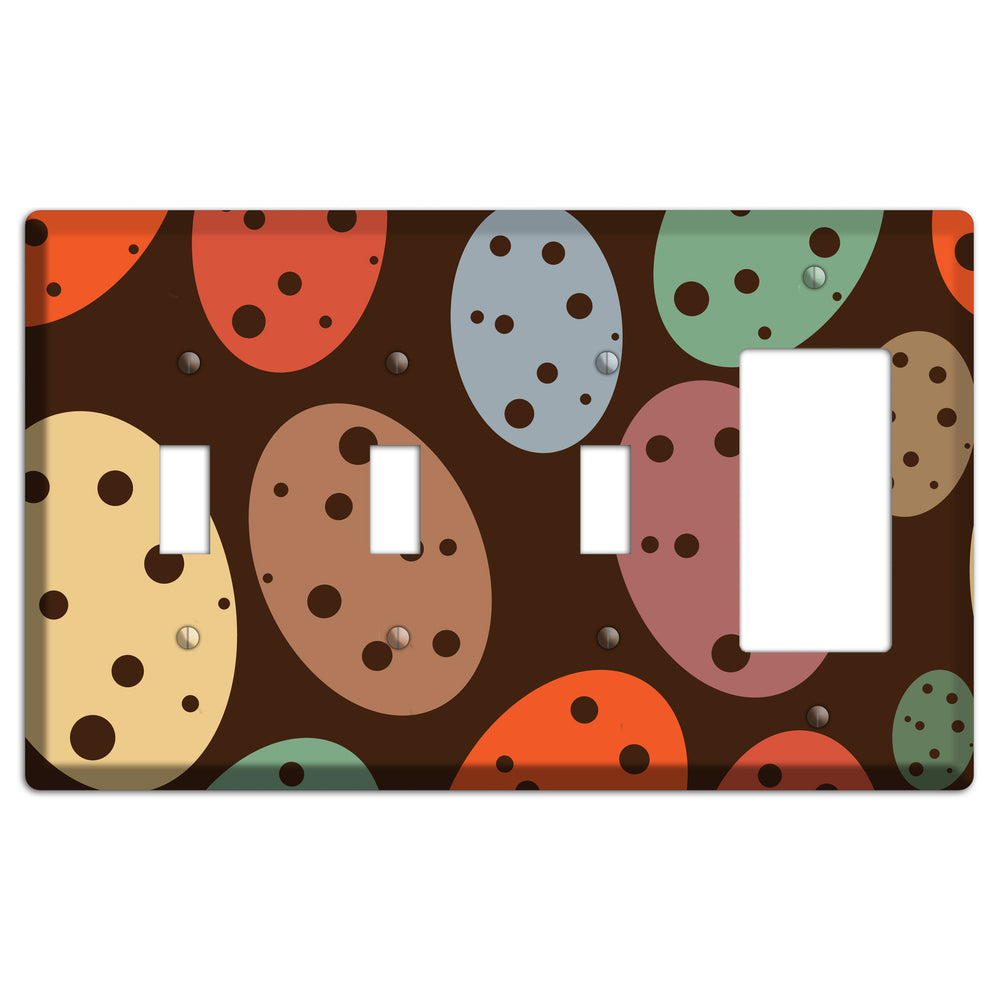 Brown Eggs 3 Toggle / Rocker Wallplate