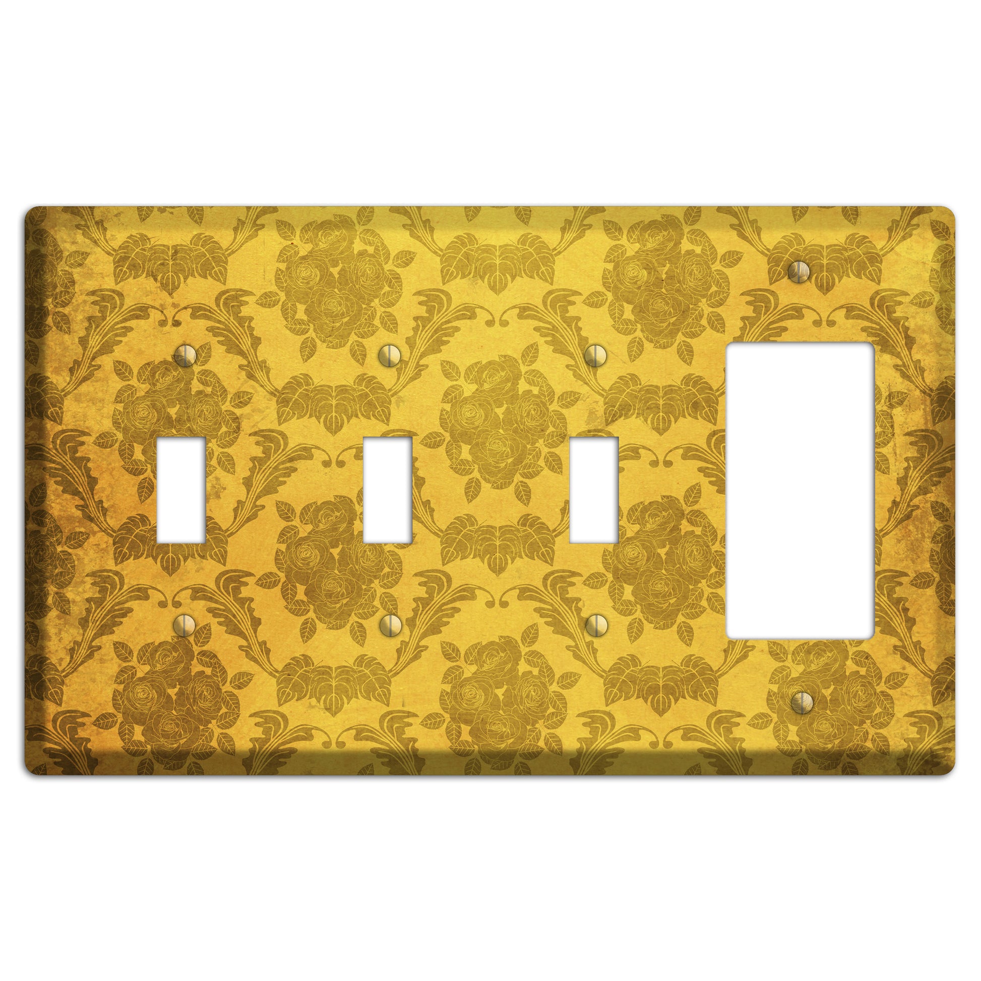 Tusock Vintage Rose Damask 3 Toggle / Rocker Wallplate