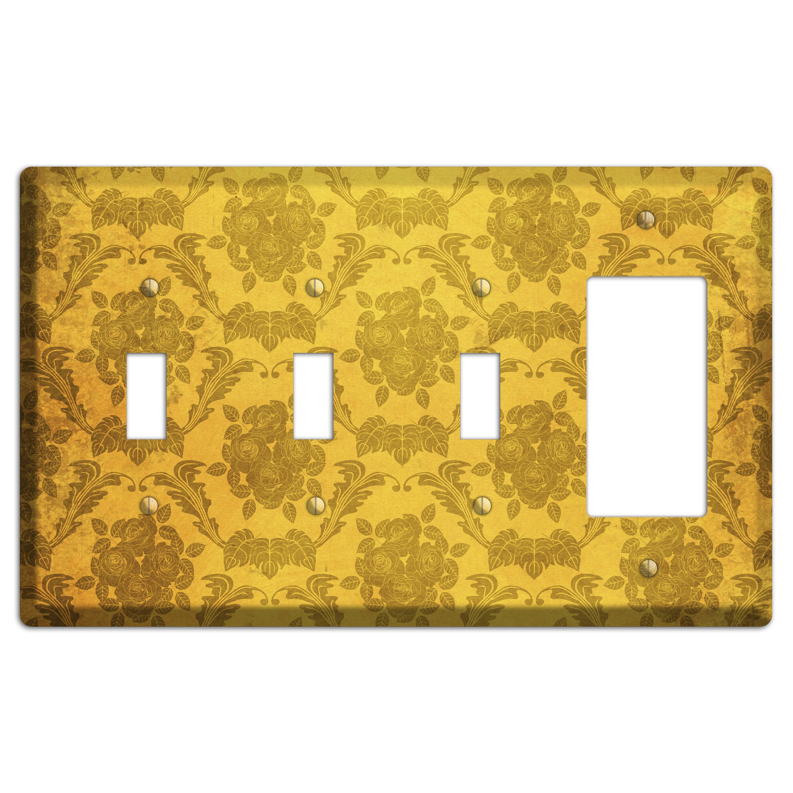 Tusock Vintage Rose Damask 3 Toggle / Rocker Wallplate