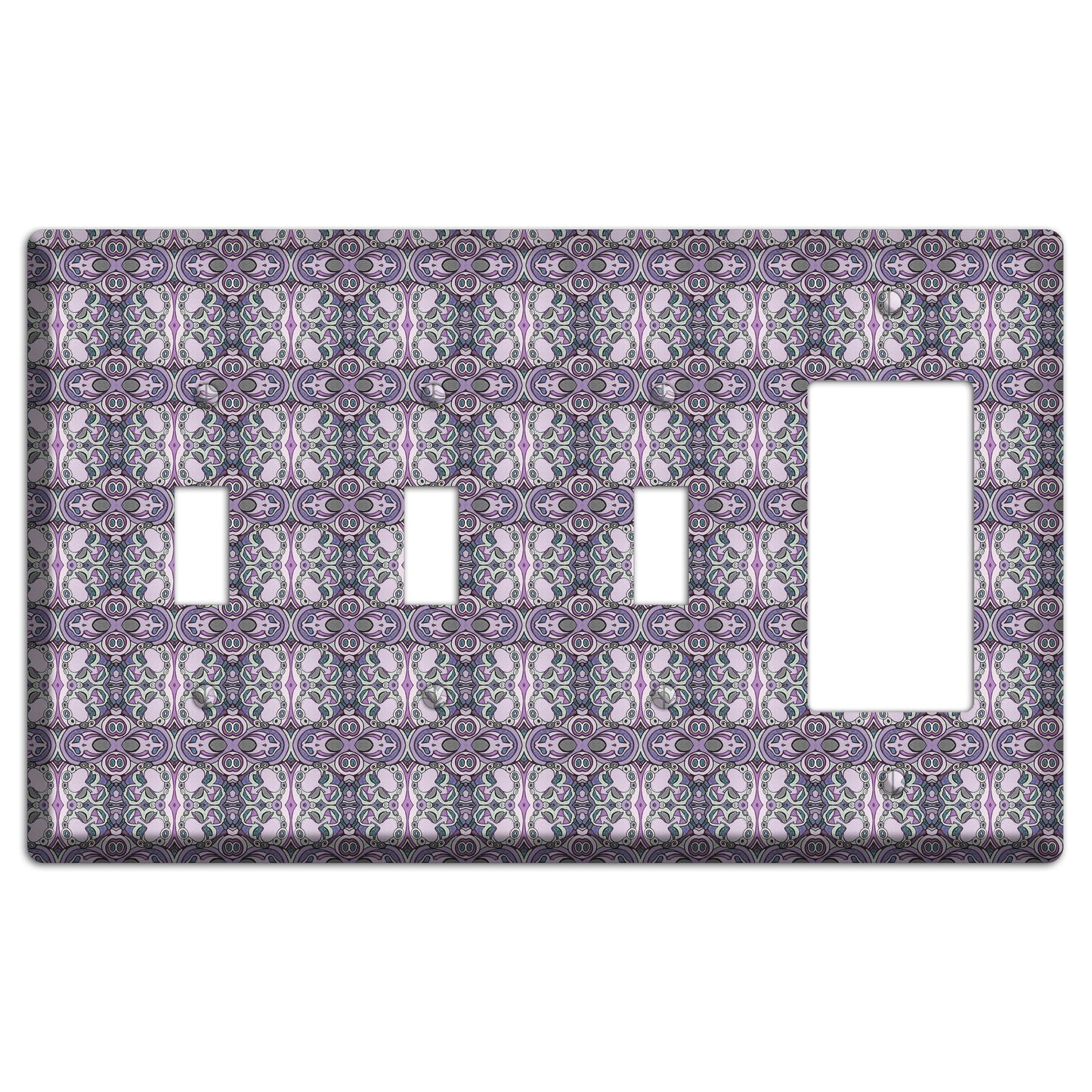 Pink Purple Sage Tapestry 3 Toggle / Rocker Wallplate