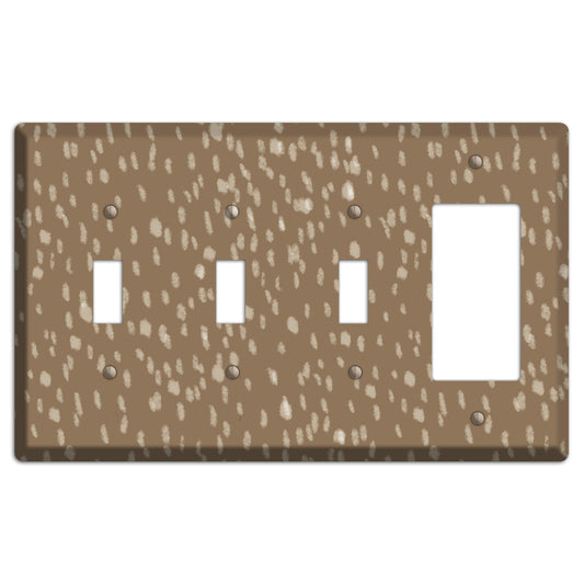 Brown and White Speckle 3 Toggle / Rocker Wallplate