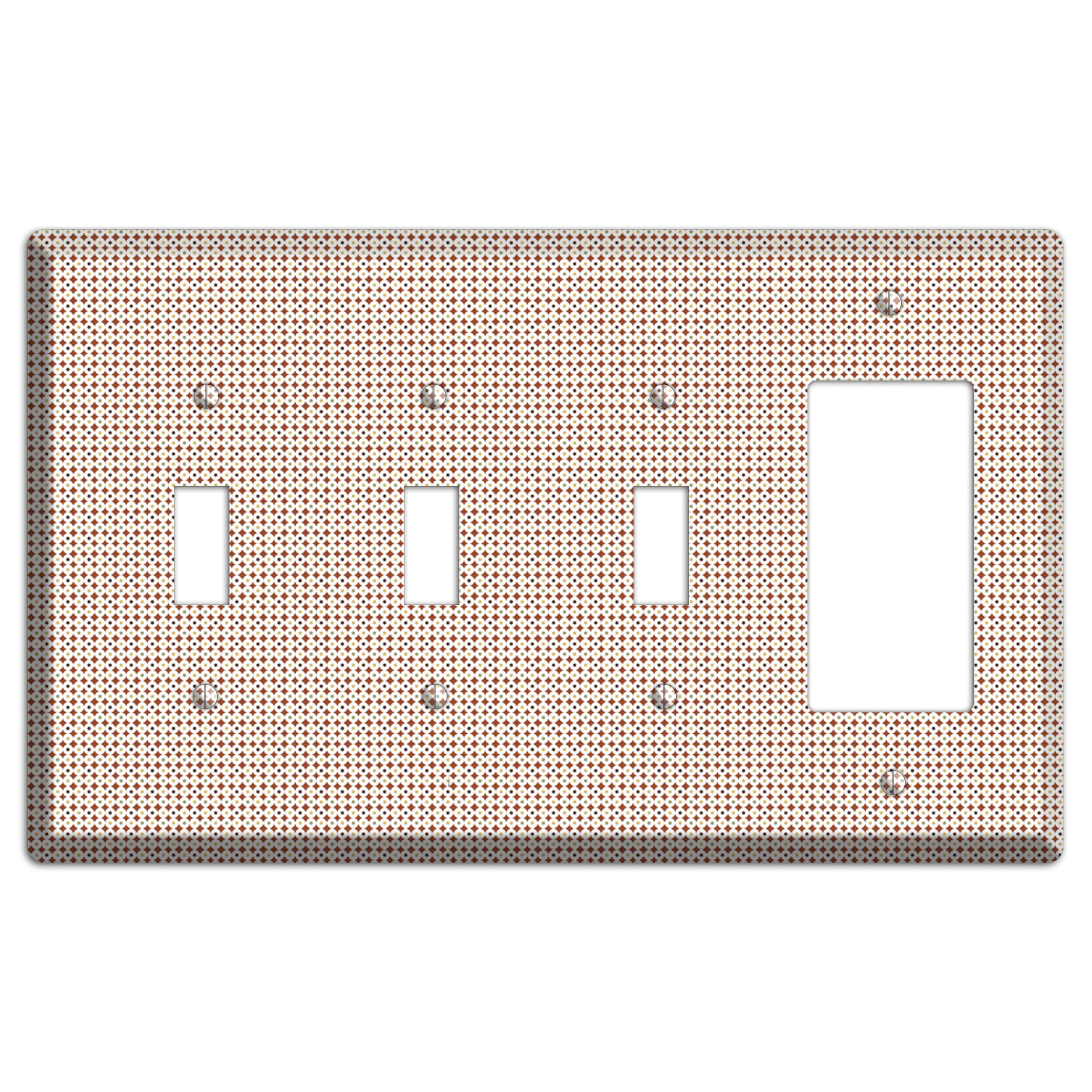 Beige Weave 3 Toggle / Rocker Wallplate