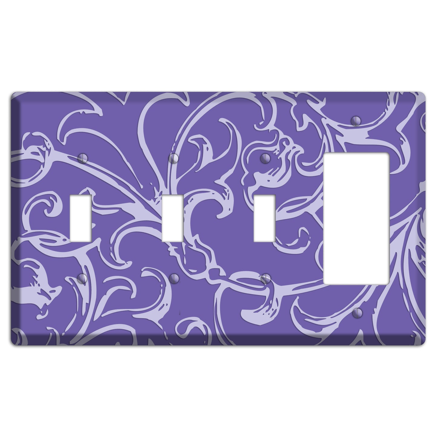 Victorian Light Purple 3 Toggle / Rocker Wallplate