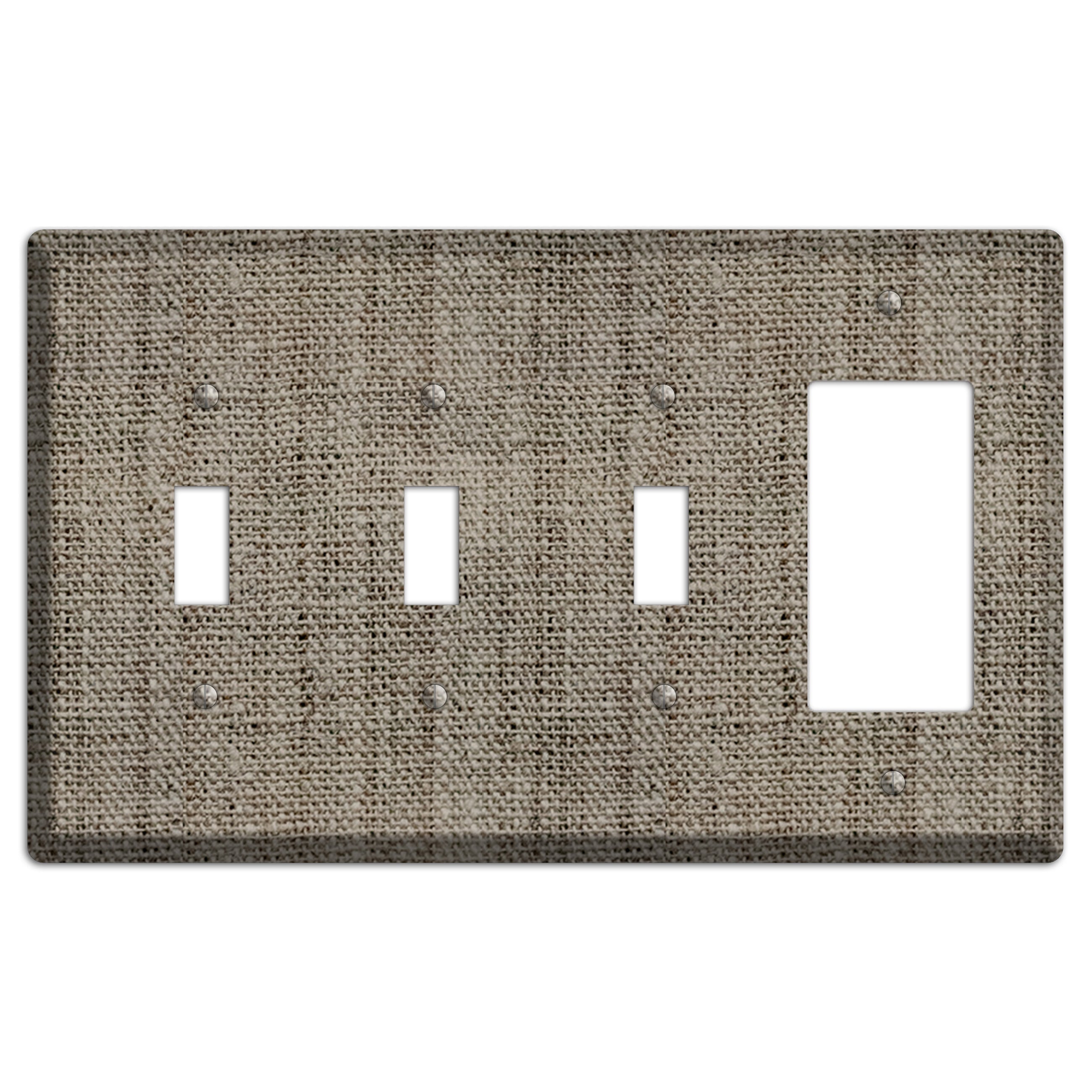 Makara Burlap 3 Toggle / Rocker Wallplate