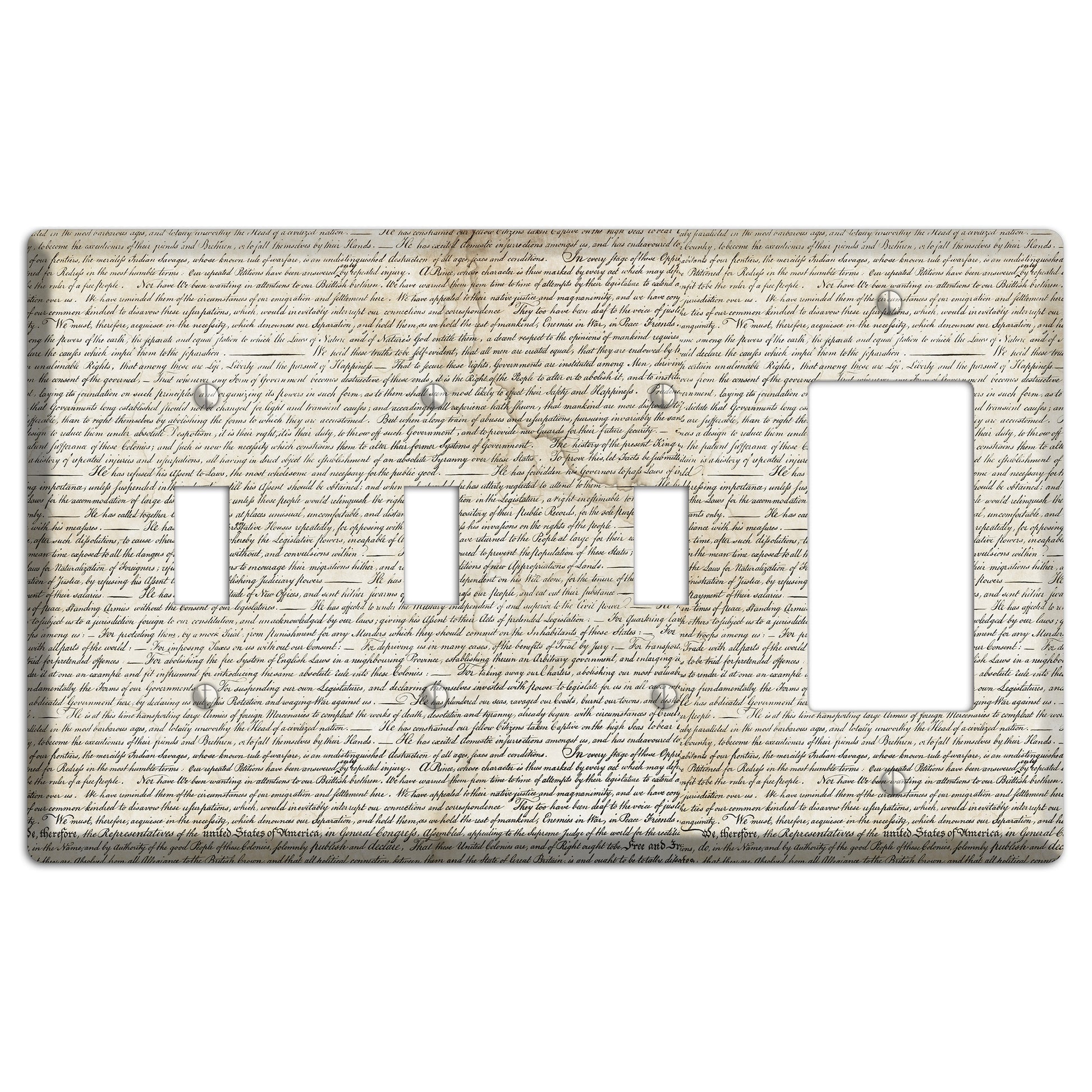 Stained Script 3 Toggle / Rocker Wallplate