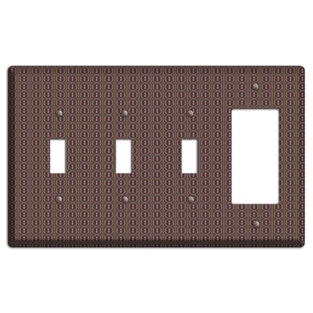 Brown Tapestry 3 Toggle / Rocker Wallplate