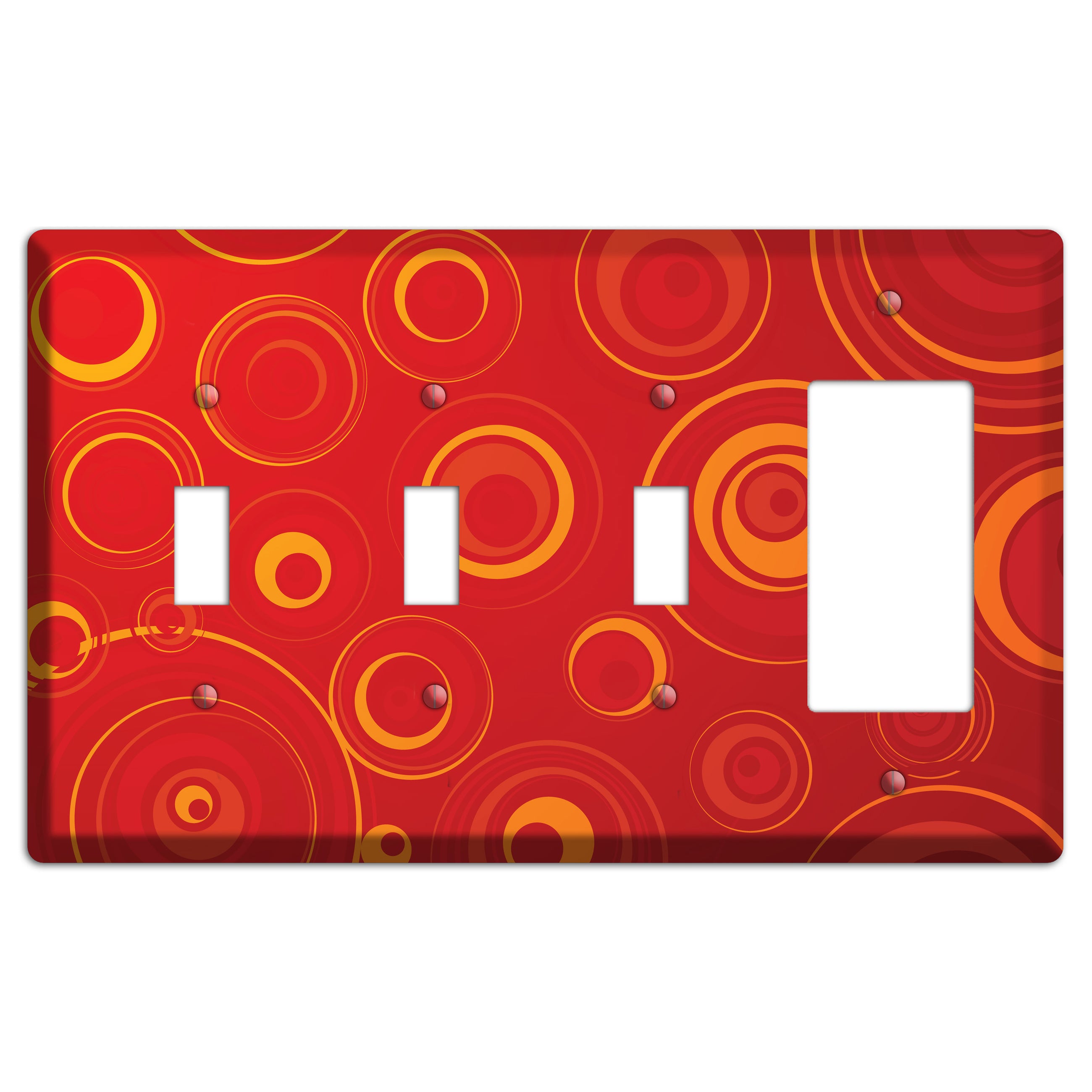 Red Circles 3 Toggle / Rocker Wallplate