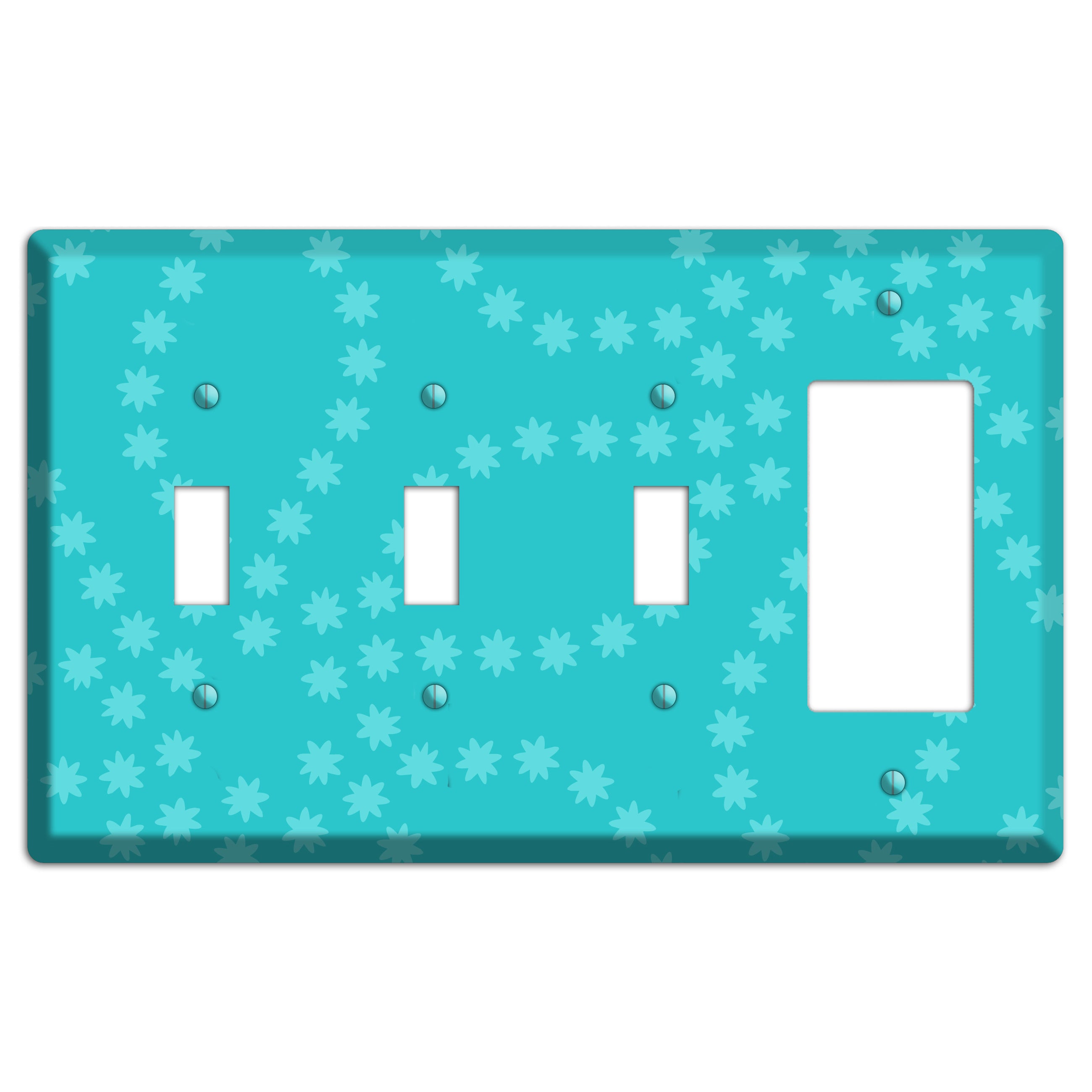 Multi Turquoise Constellation 3 Toggle / Rocker Wallplate