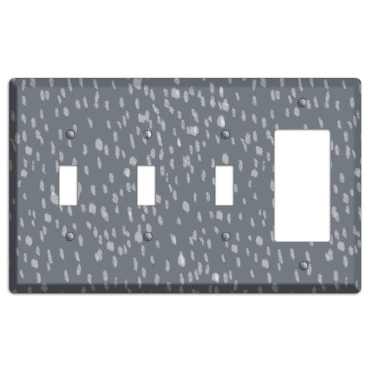 Gray and White Speckle 3 Toggle / Rocker Wallplate