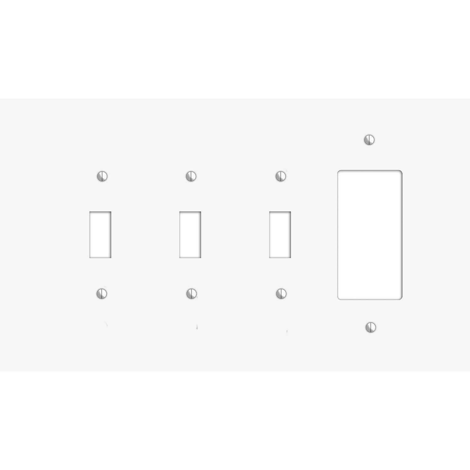 Oversized Discontinued White Metal 3 Toggle / Rocker Wallplate