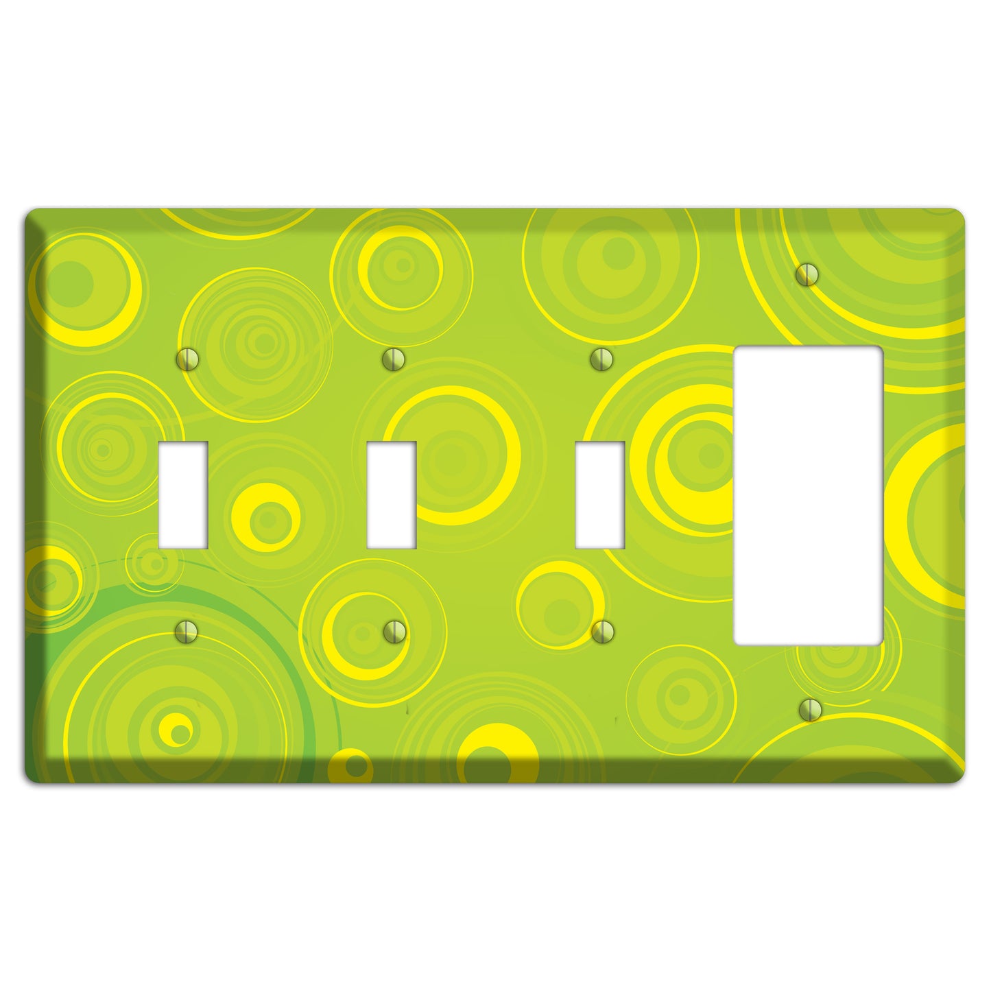 Green-yellow Circles 3 Toggle / Rocker Wallplate