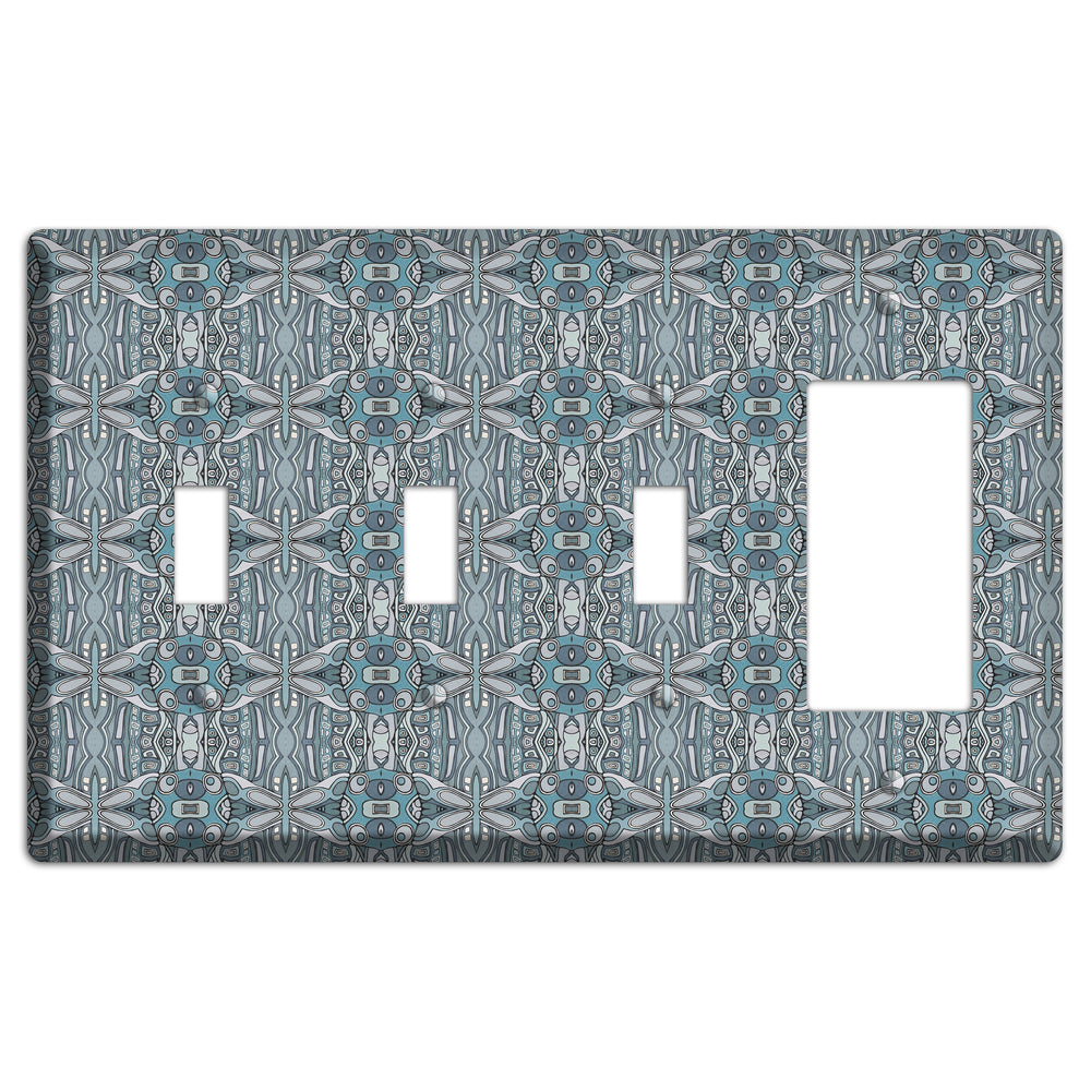 Blue Tapestry 3 Toggle / Rocker Wallplate