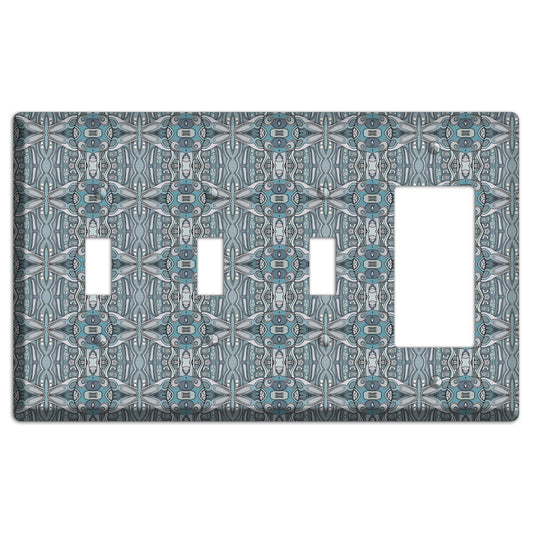 Blue Tapestry 3 Toggle / Rocker Wallplate