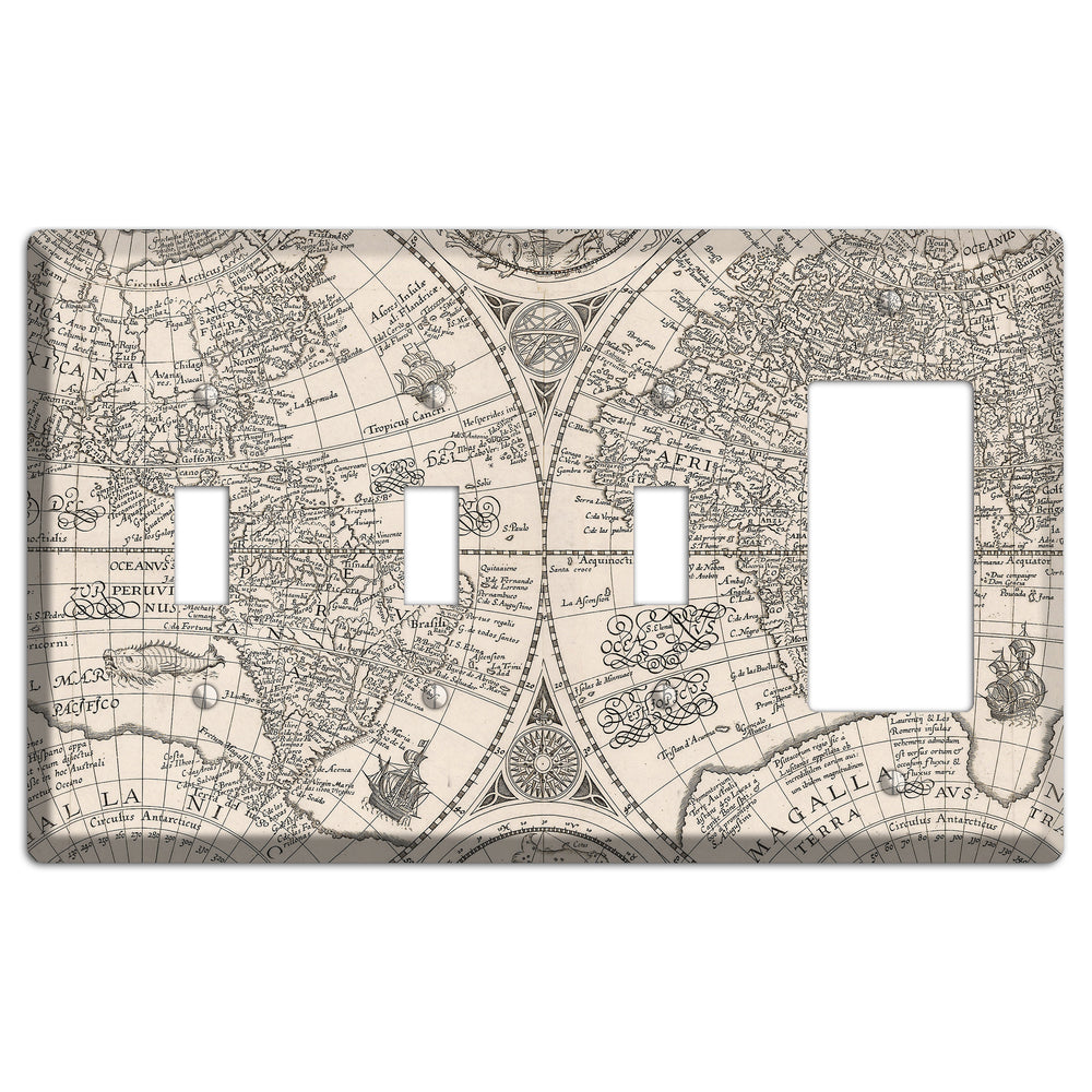 Map of South America 3 Toggle / Rocker Wallplate