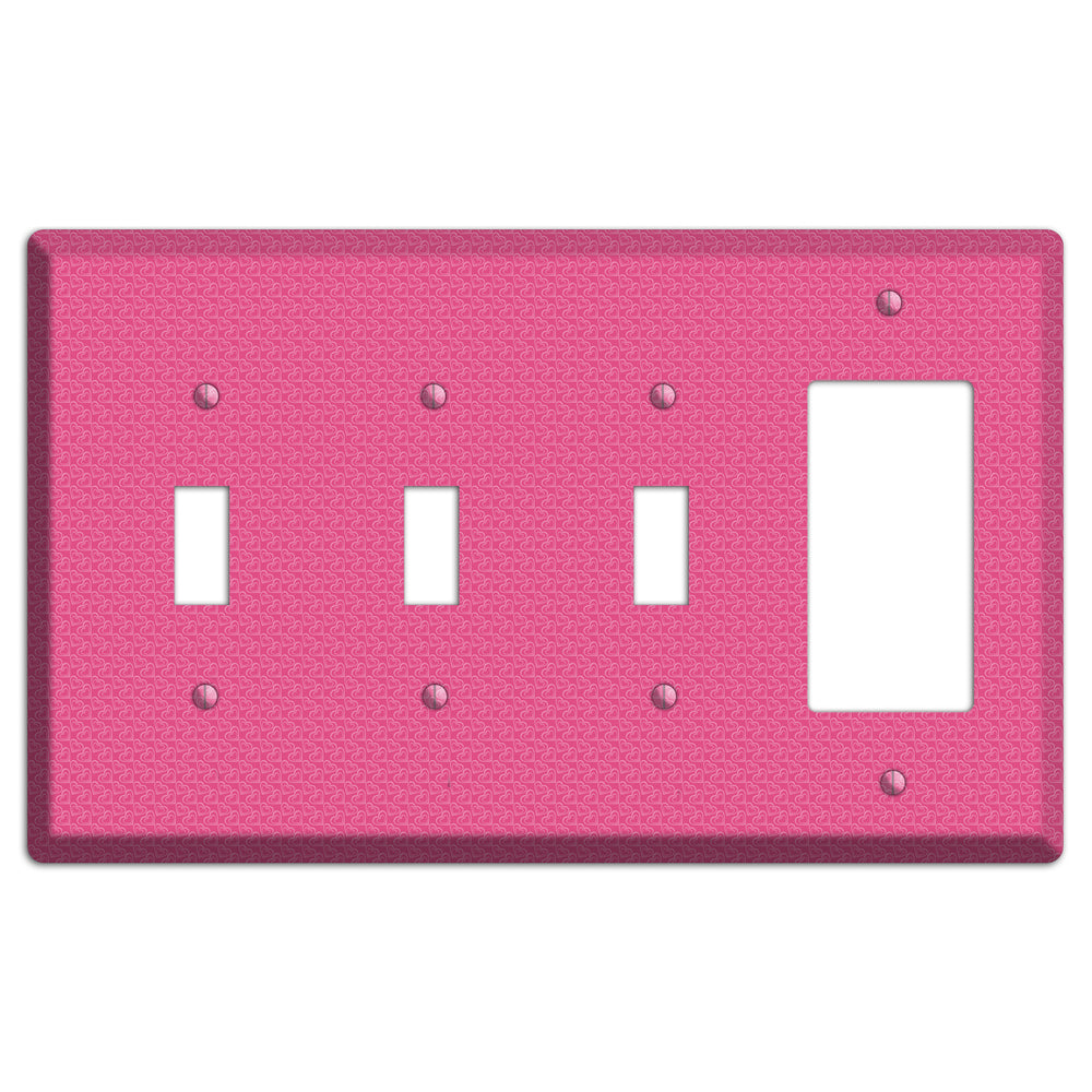 Tiny Pink Hearts 3 Toggle / Rocker Wallplate